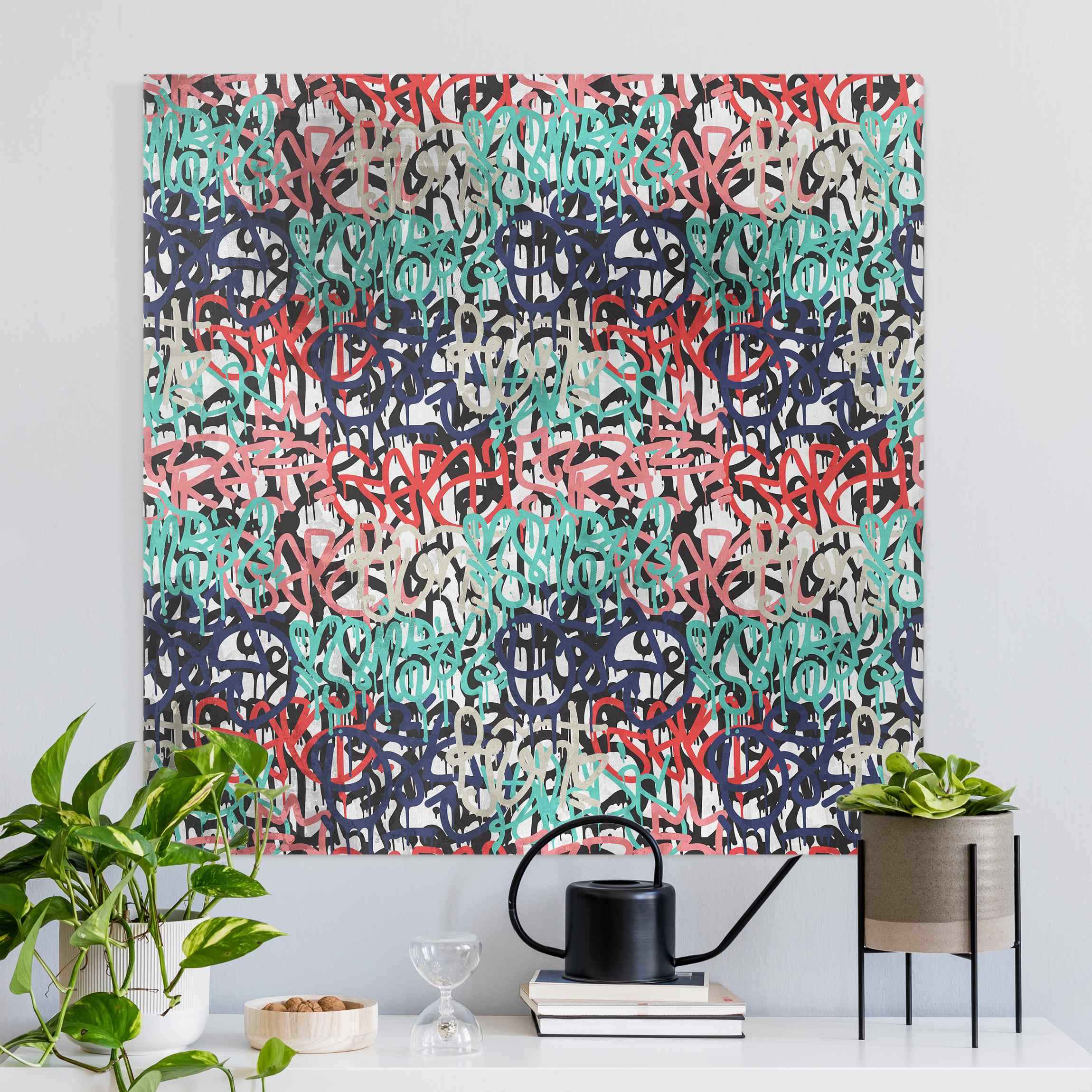 Leinwandbild Graffiti Art Tagged Wall