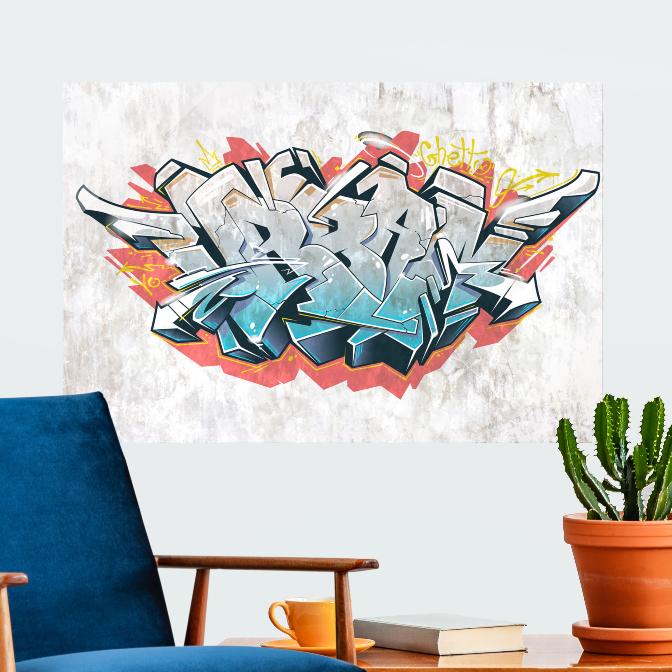 Glasbild Graffiti Art Urban
