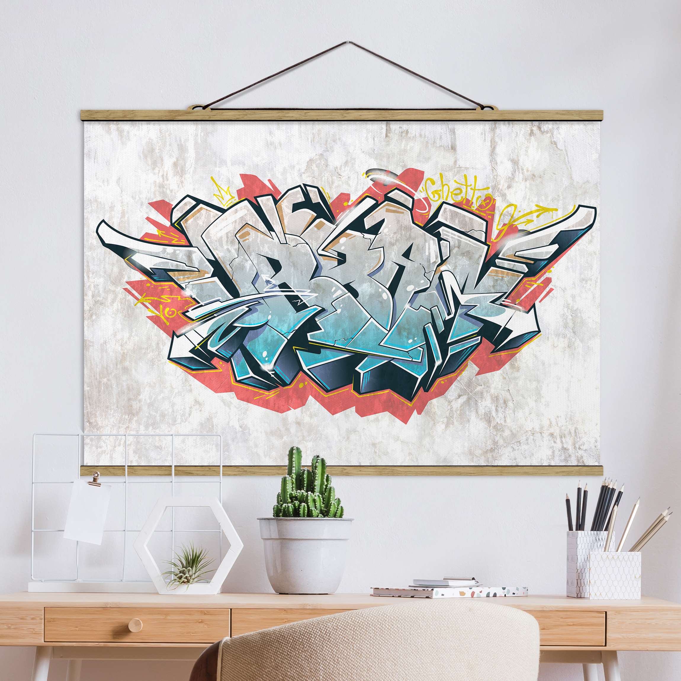 Stoffbild Graffiti Art Urban