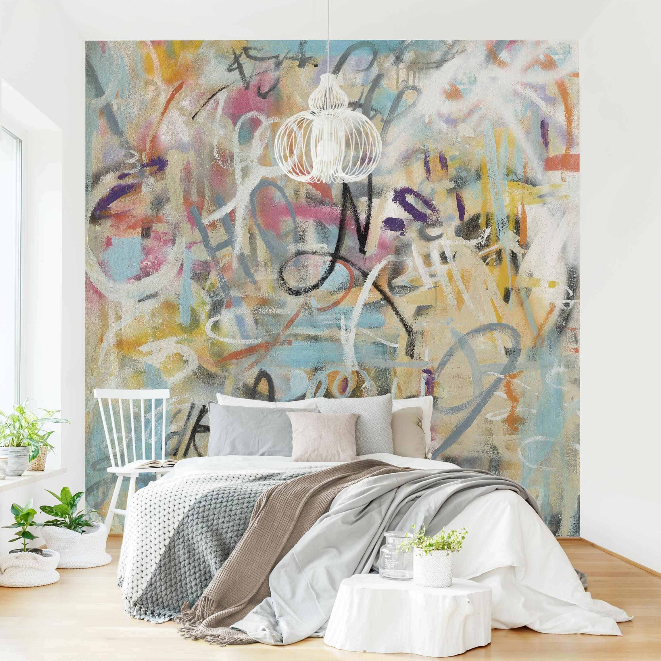 Fototapete Graffiti Freedom in Pastell