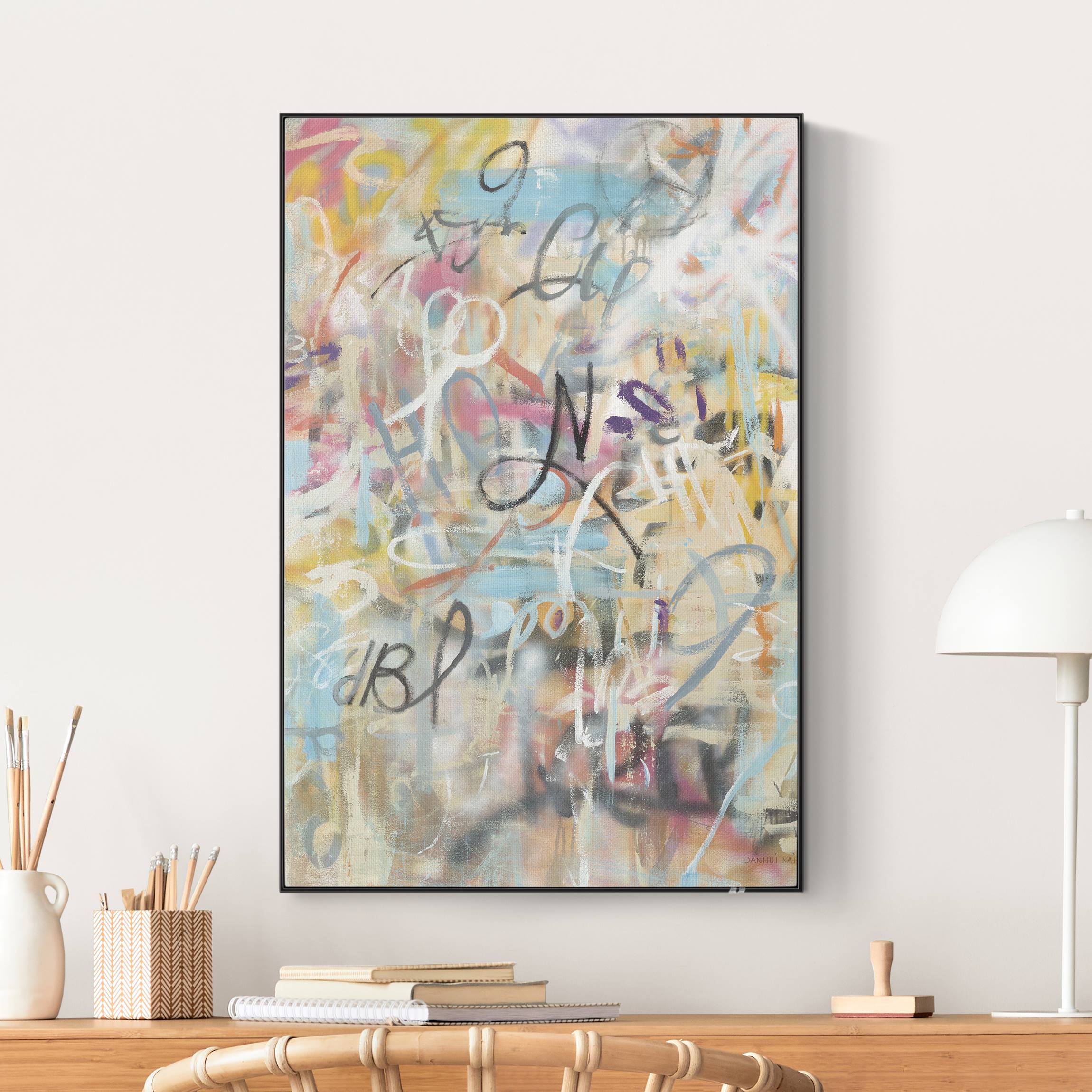 Akustik-Wechselbild Graffiti Freedom in Pastell