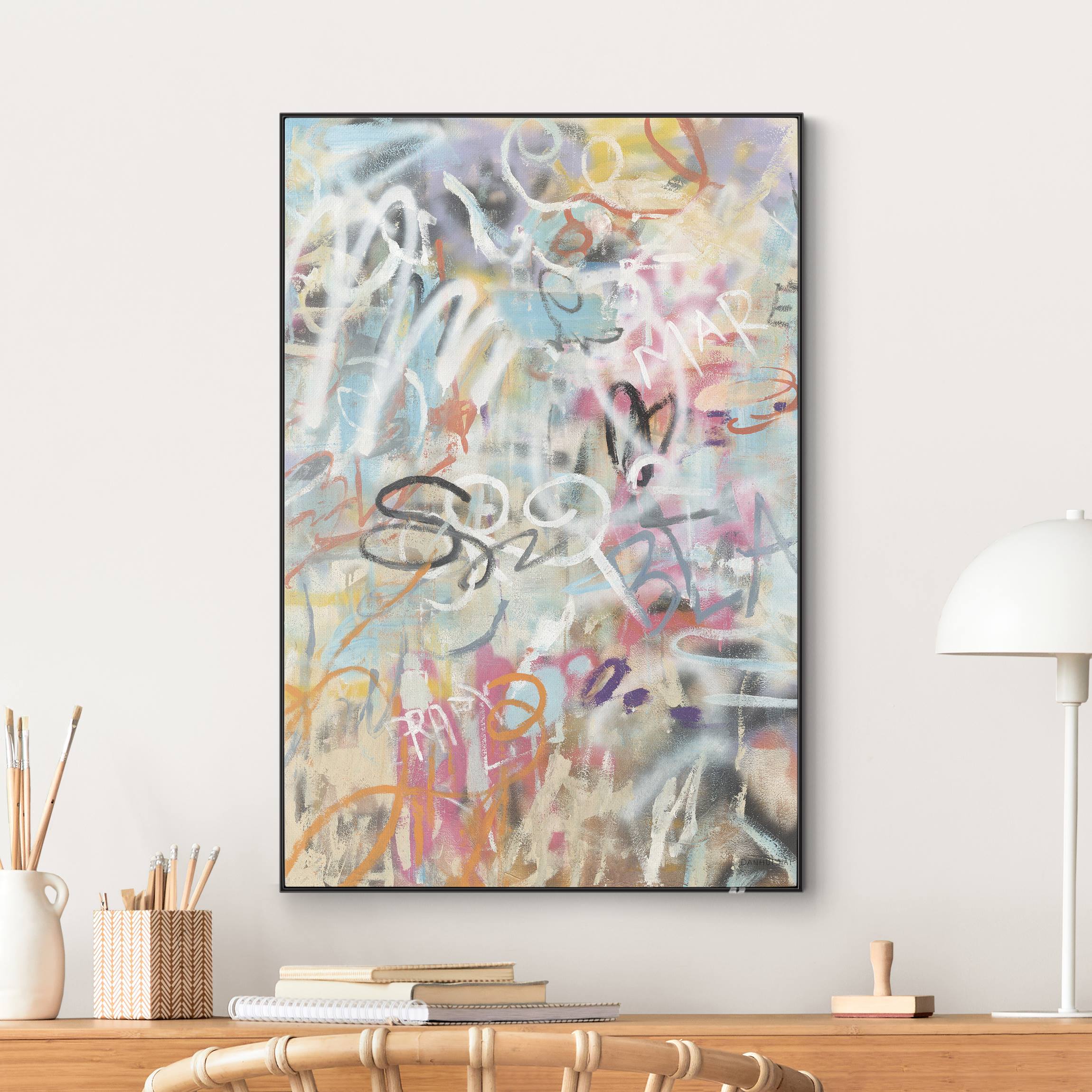 Wechselbild Graffiti Love in Pastell