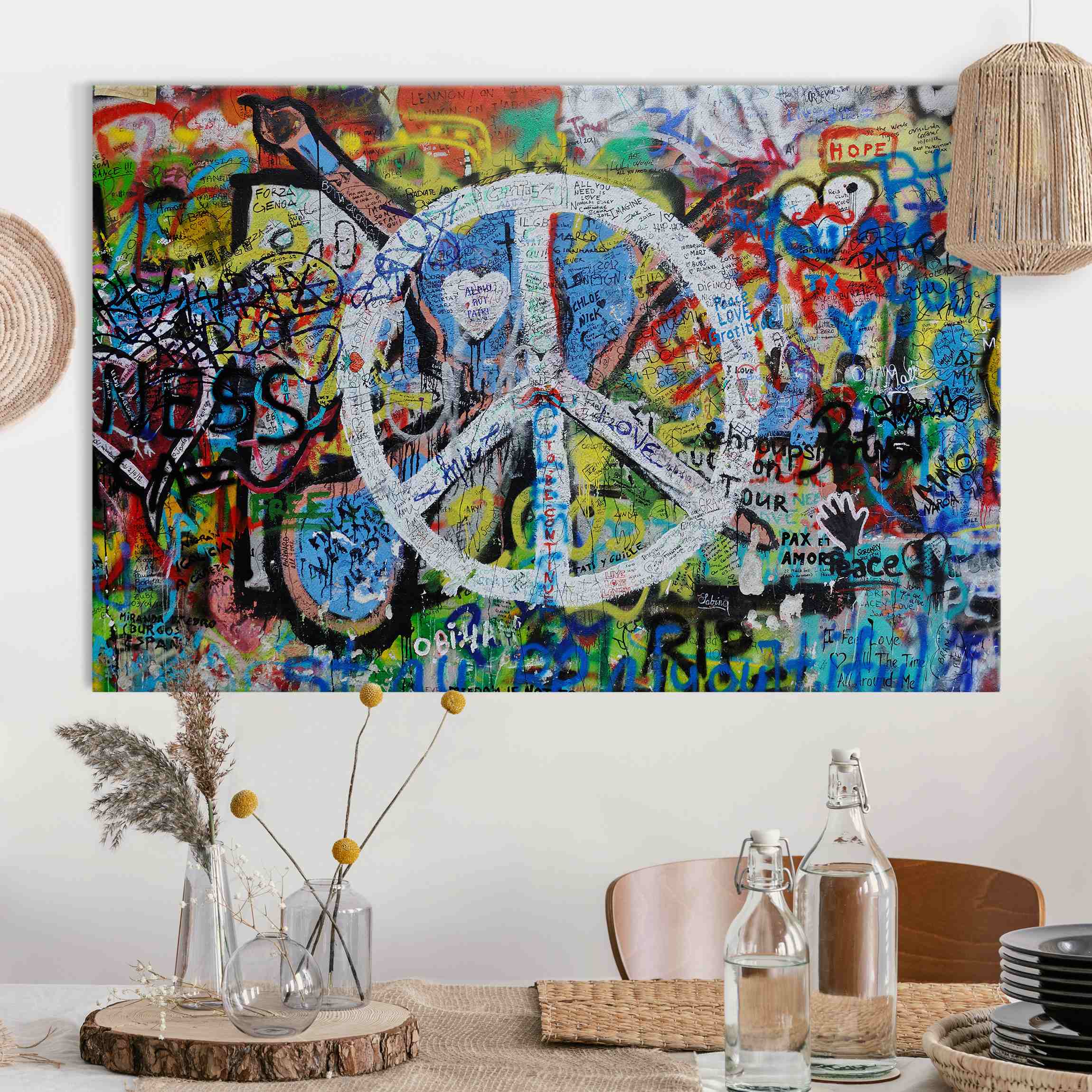 Akustikbild Graffiti Wall Peace Sign