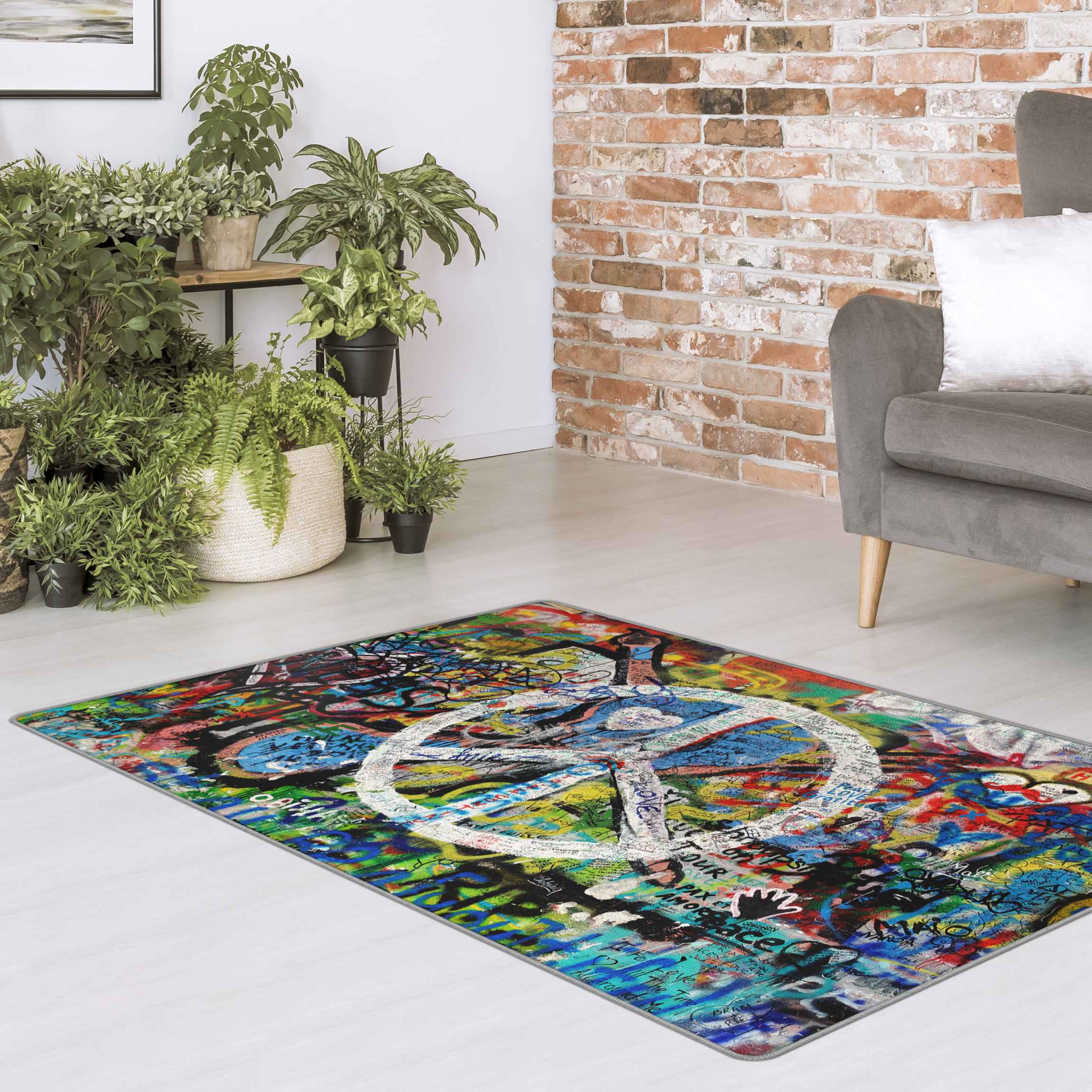 Teppich Graffiti Wall Peace Sign