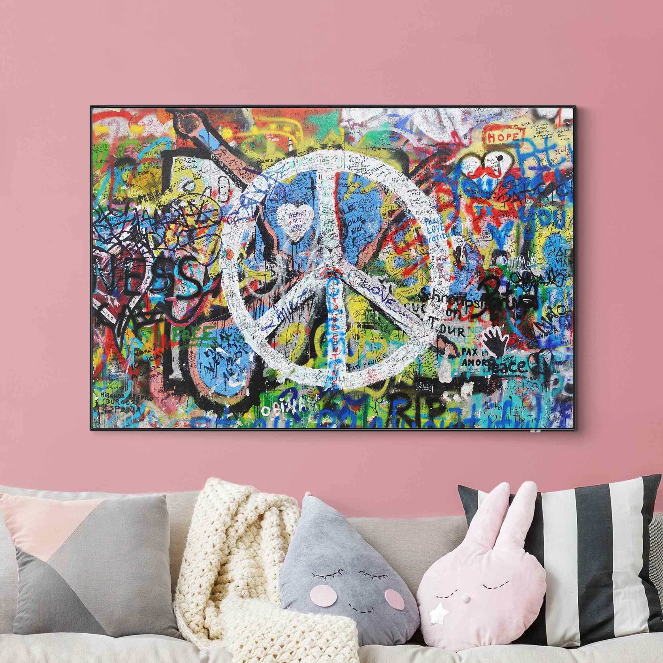 Wechselbild Graffiti Wall Peace Sign