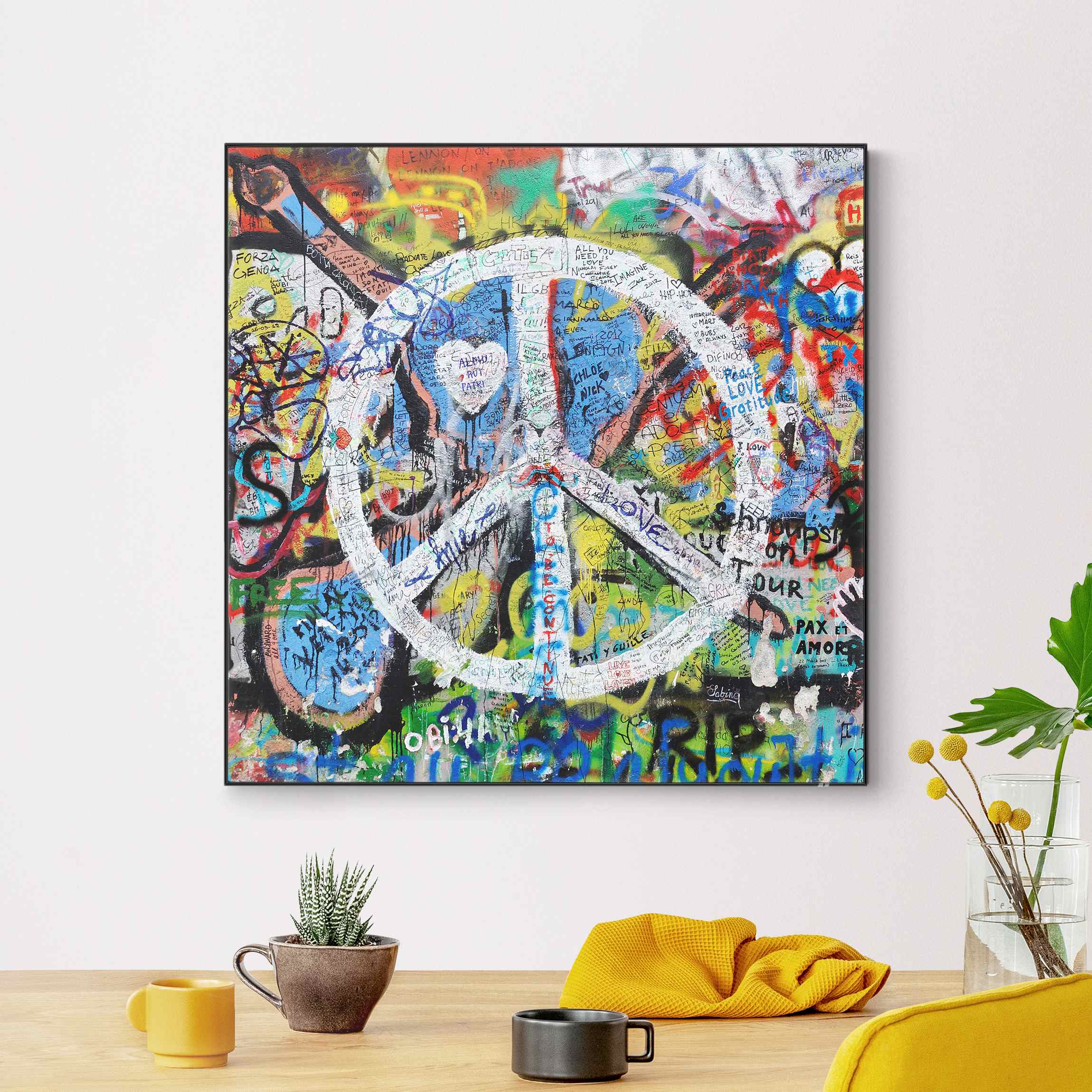 Wechselbild Graffiti Wall Peace Sign