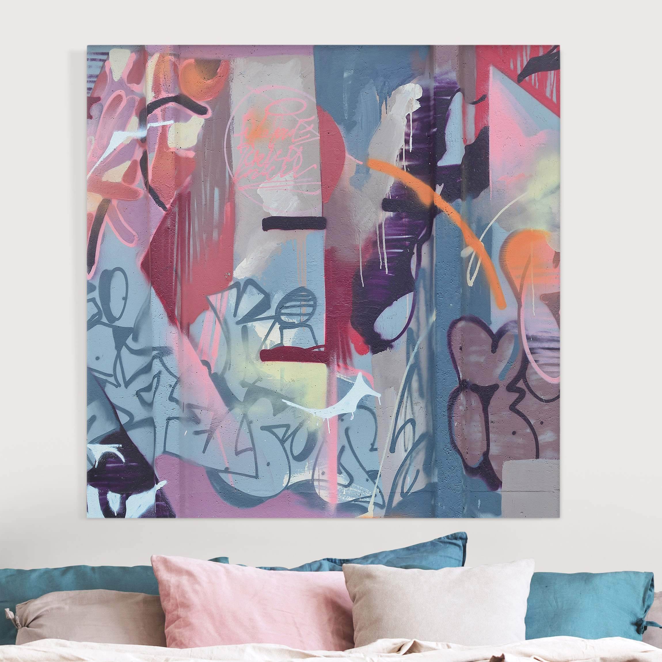 Leinwandbild Graffiti Wand