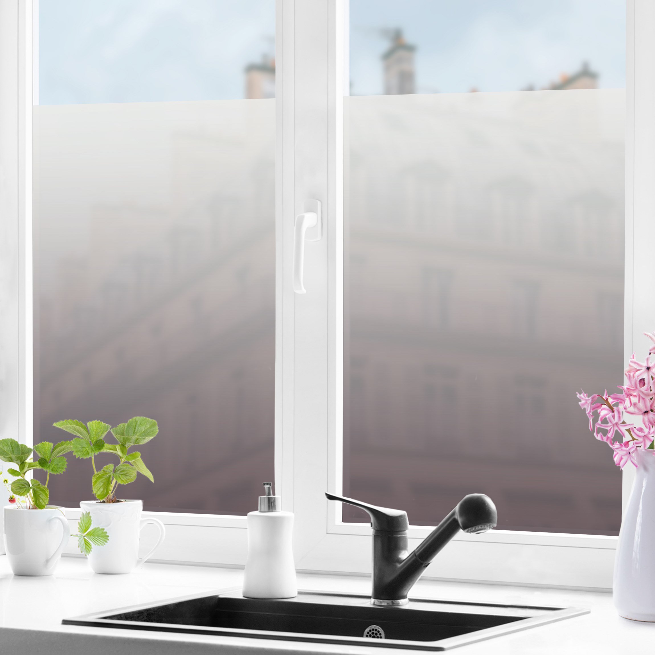 Fensterfolie Grau-Lila Farbverlauf