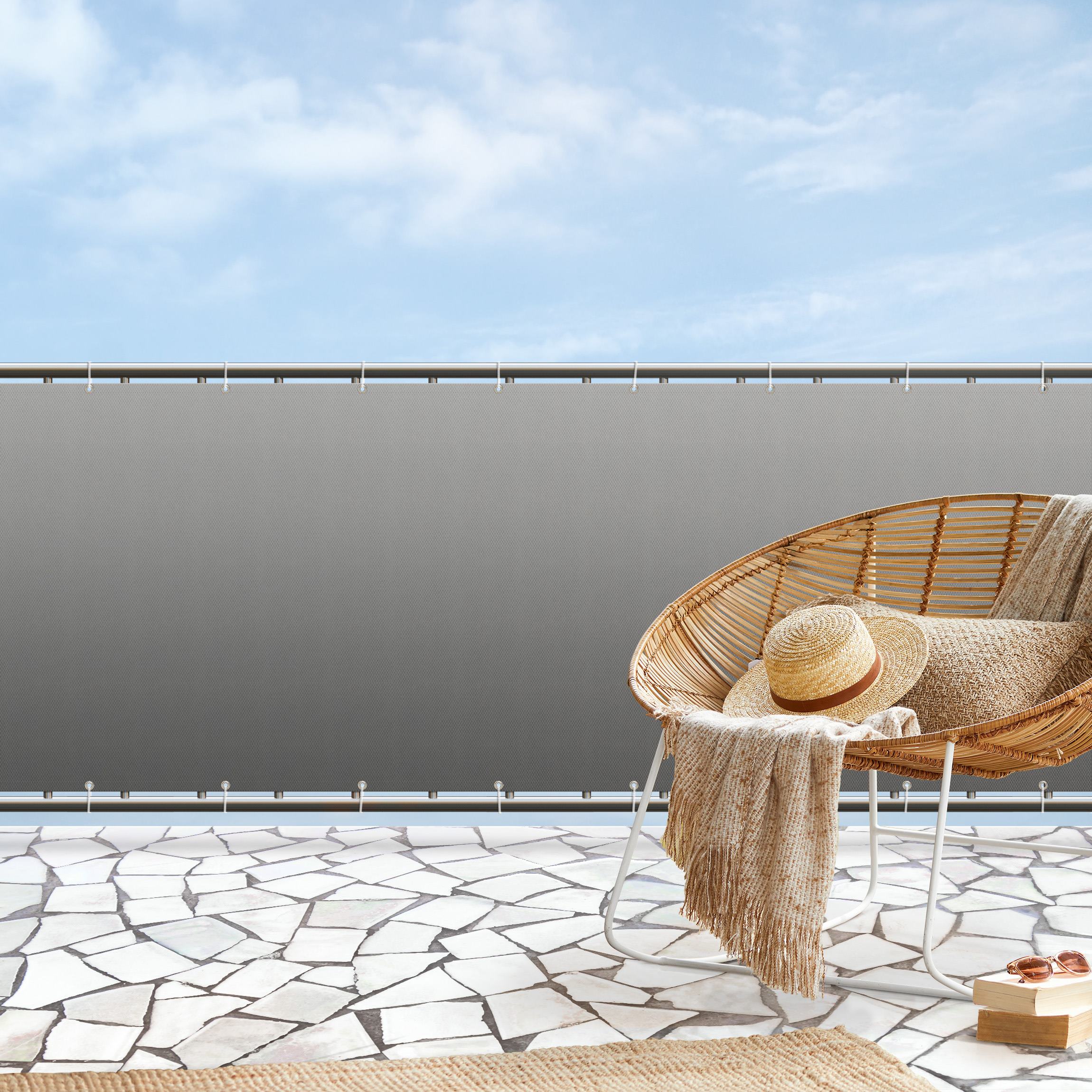 Balkon Sichtschutz Grauer Farbverlauf