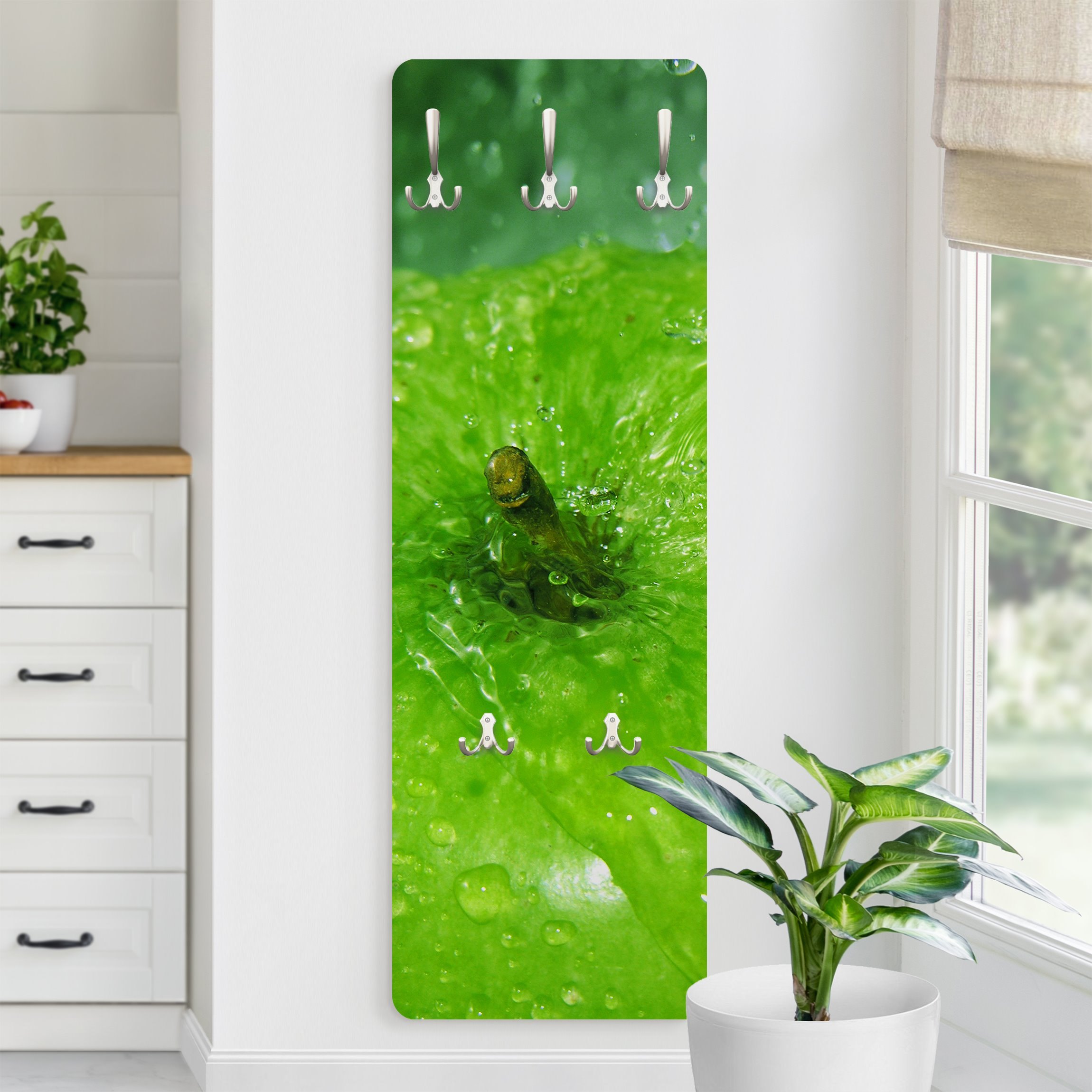 Wandgarderobe Holzpaneel Green Apple