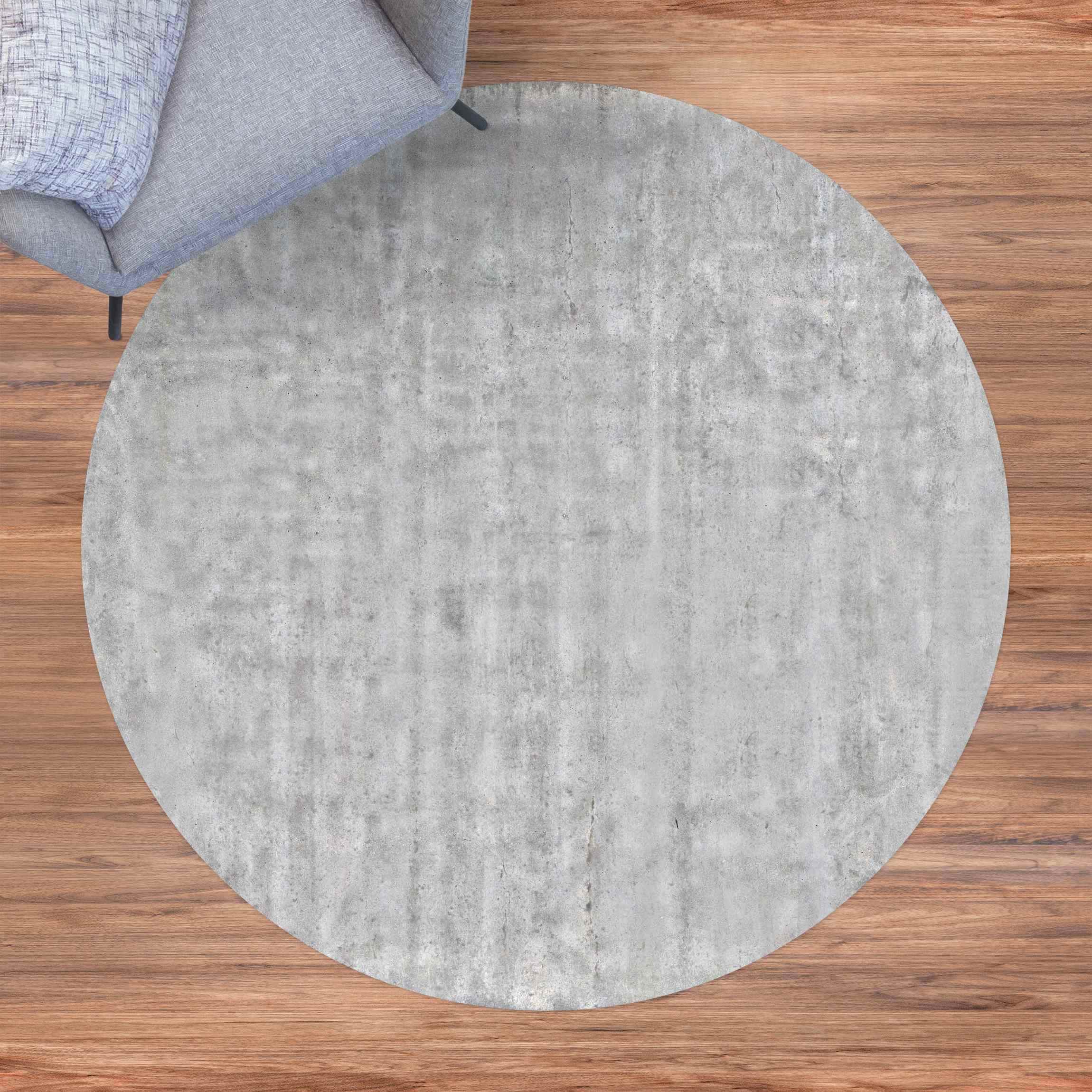 Runder Vinyl-Teppich Große Wand mit Betonlook