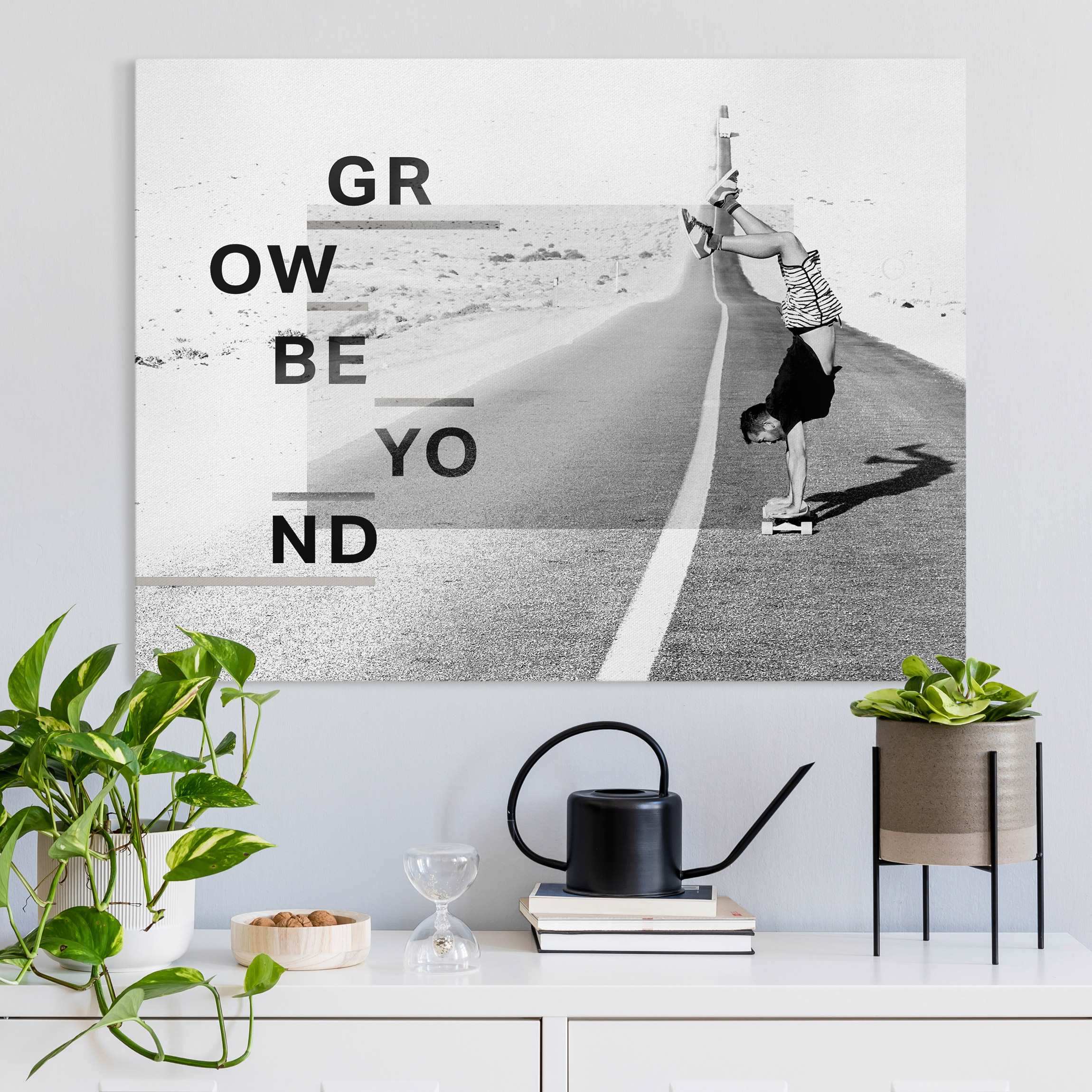 Leinwandbild Grow Beyond Skater