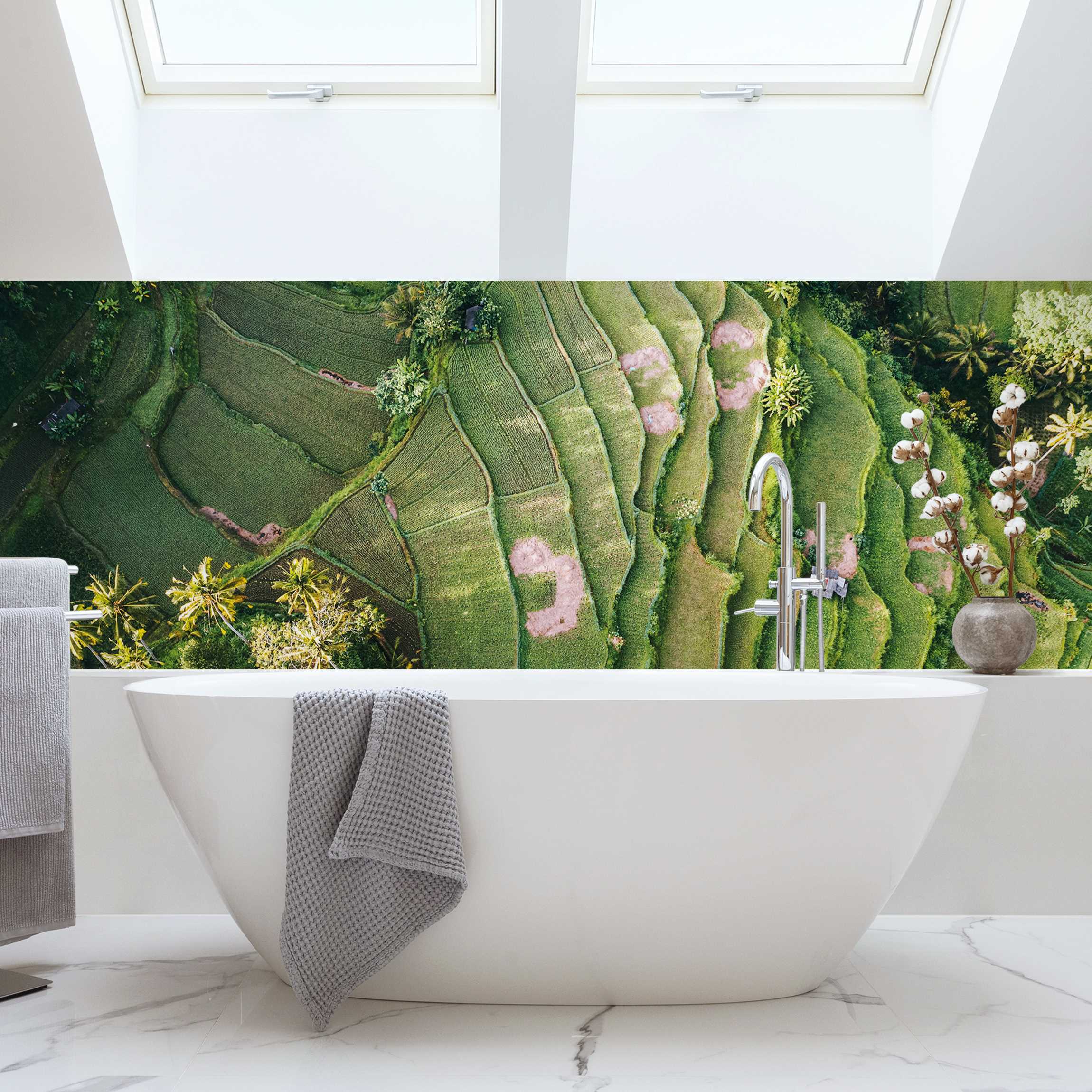 Wandverkleidung Bad Grüne Terassen