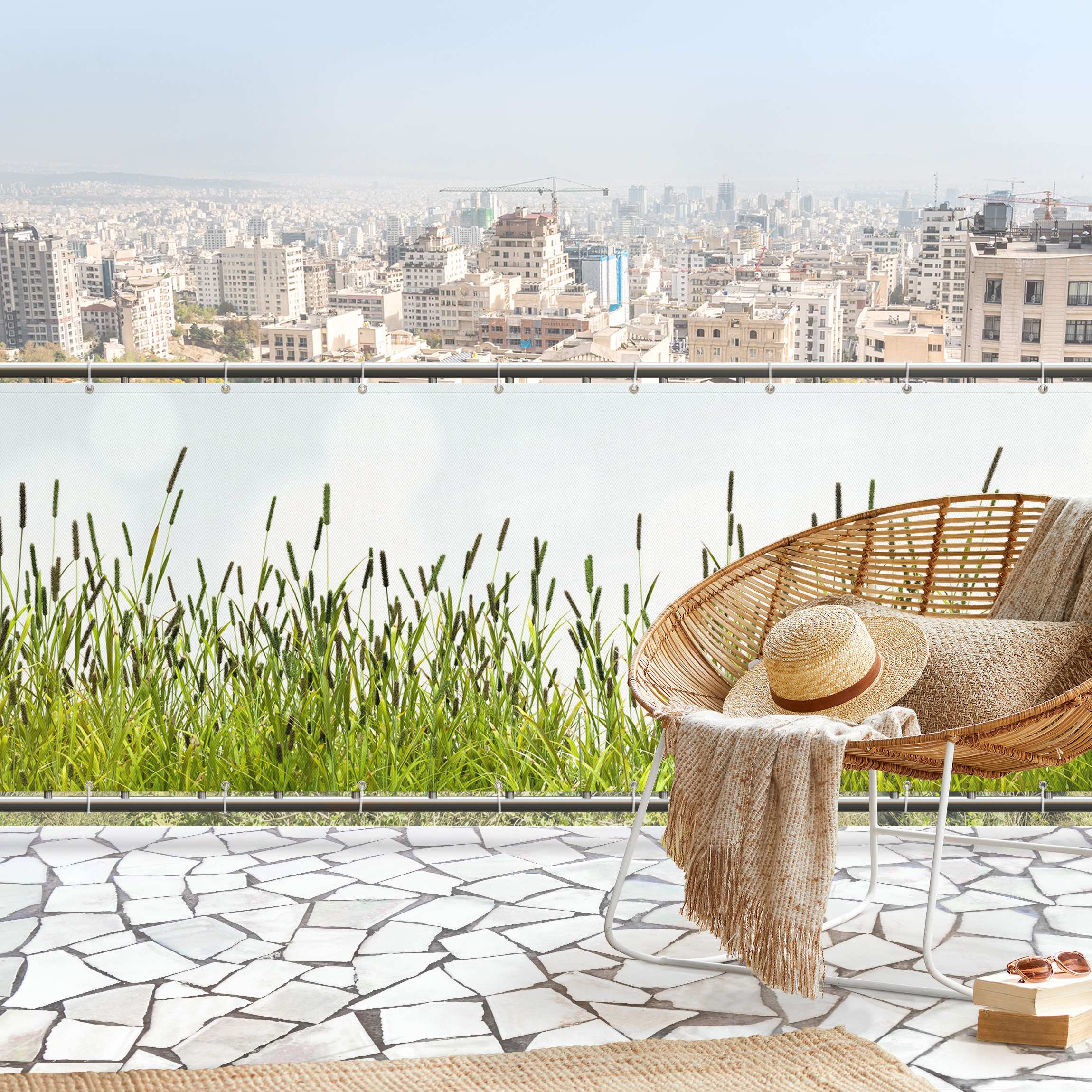 Balkon Sichtschutz Grüne Wiese