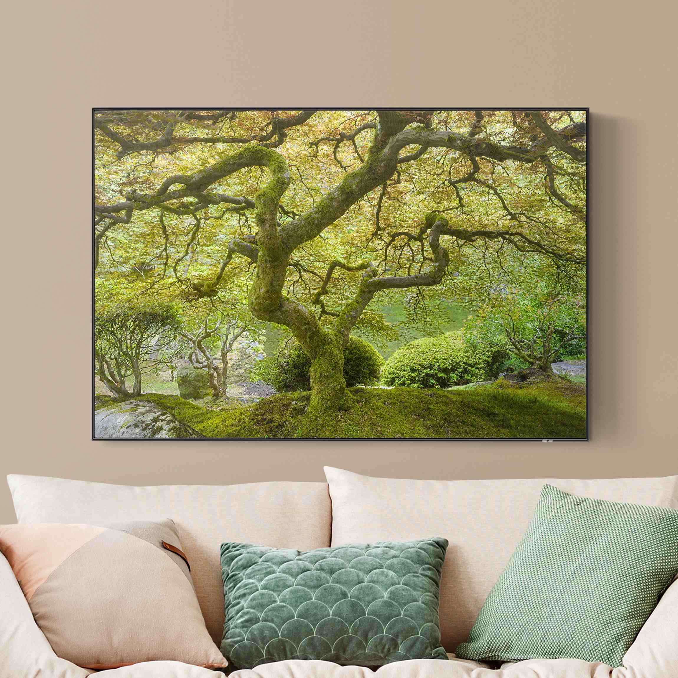 Akustik-Wechselbild Grüner Japanischer Garten