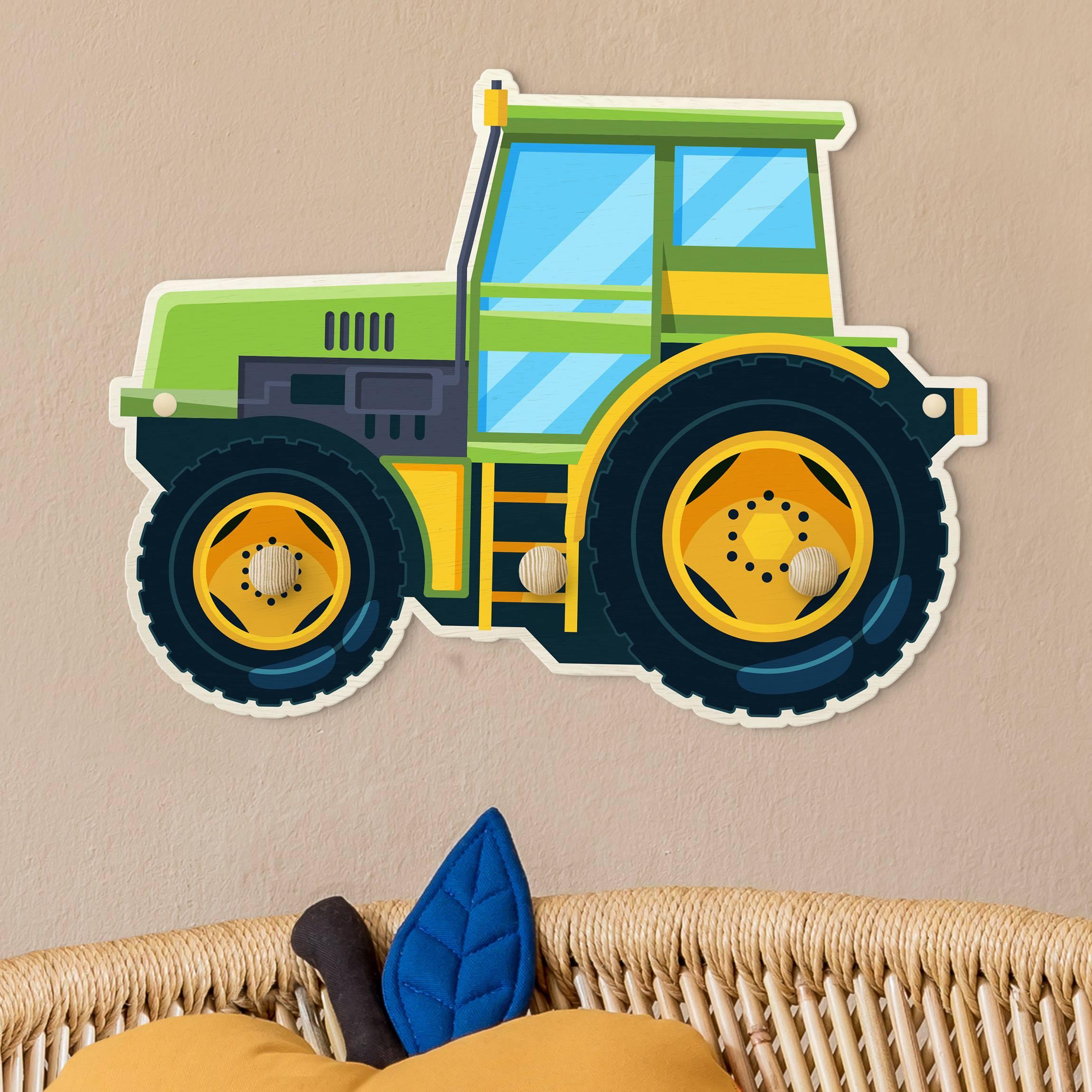 Kindergarderobe Holz Grüner Traktor