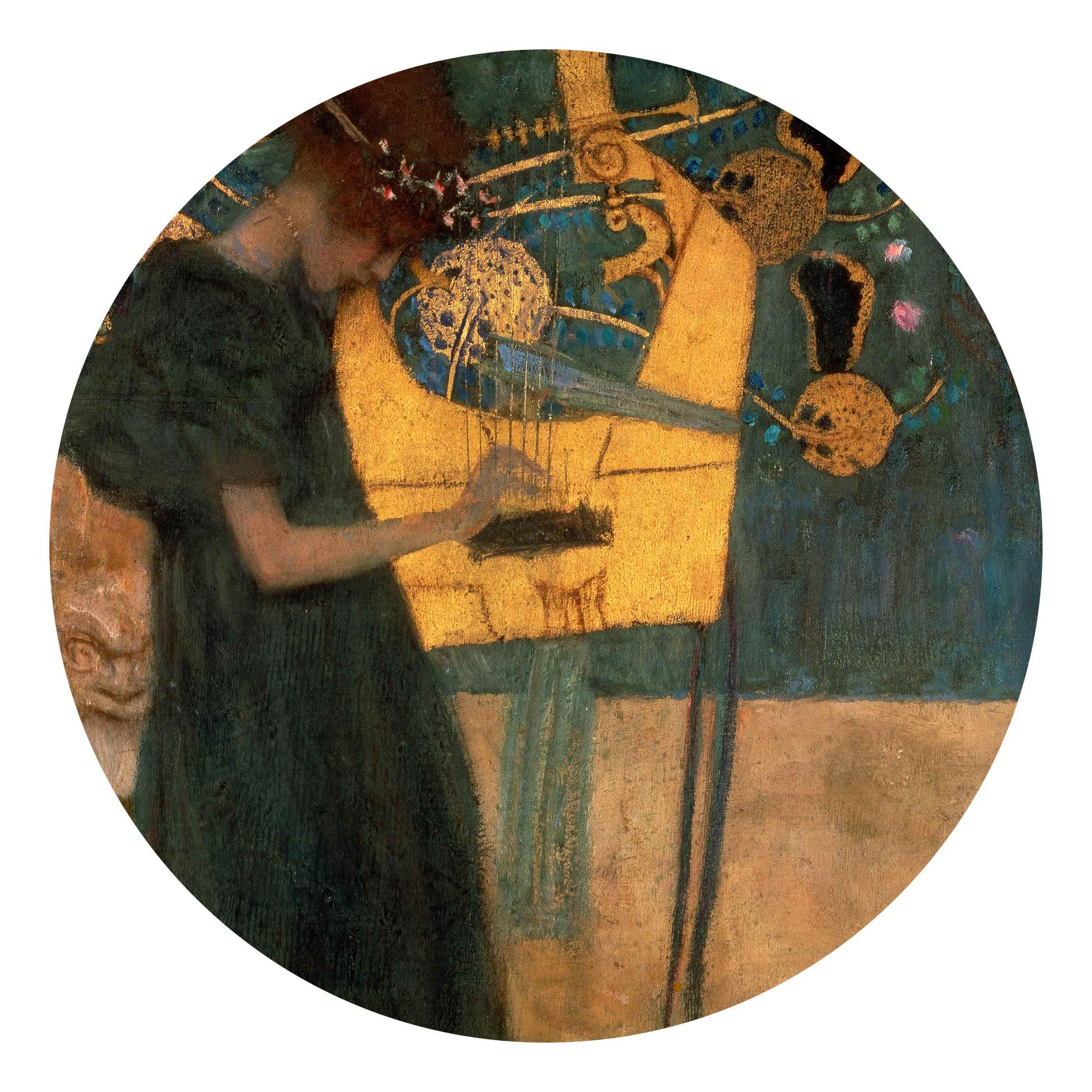 Runde Fototapete selbstklebend Gustav Klimt - Die Musik