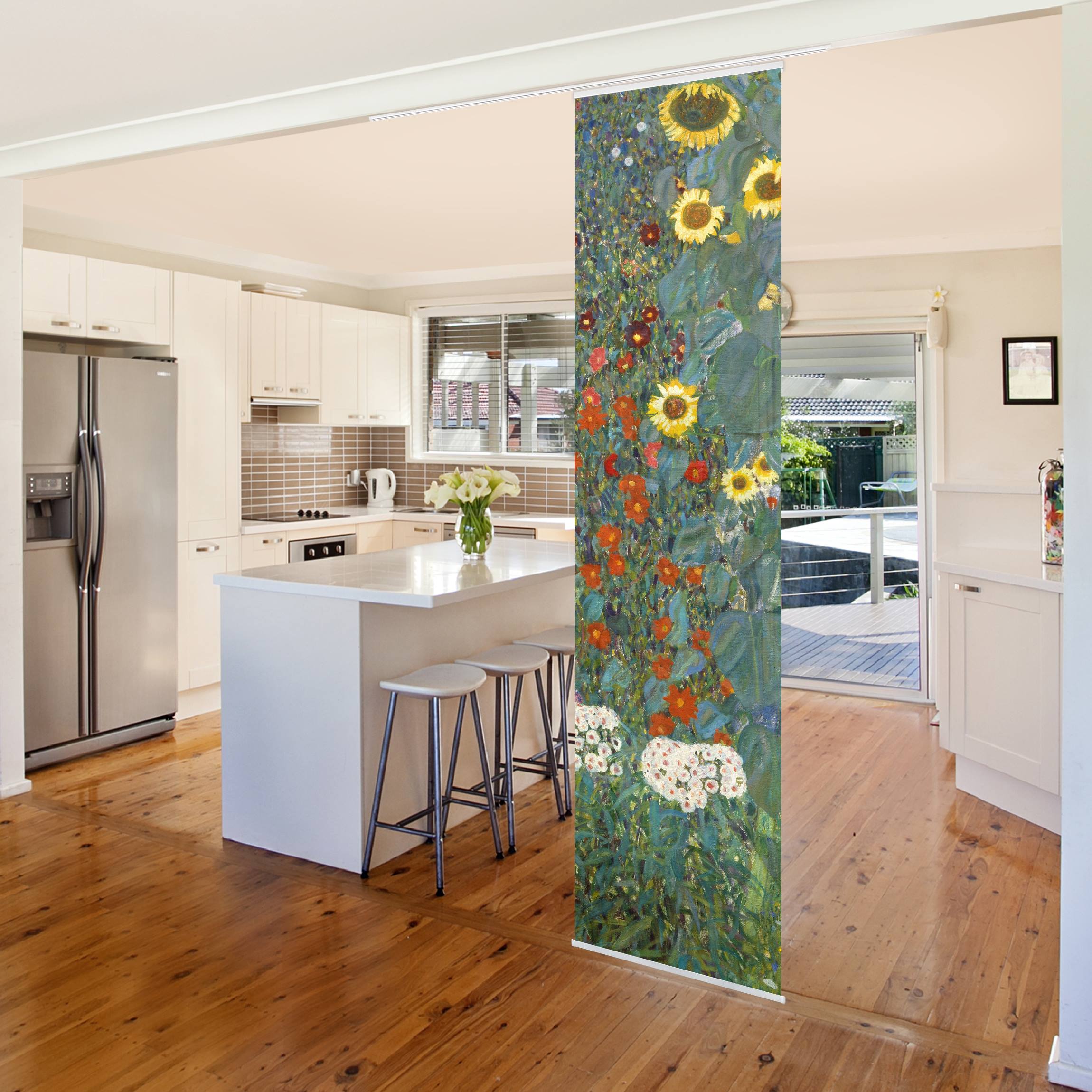 Schiebegardine Set Gustav Klimt - Garten Sonnenblumen