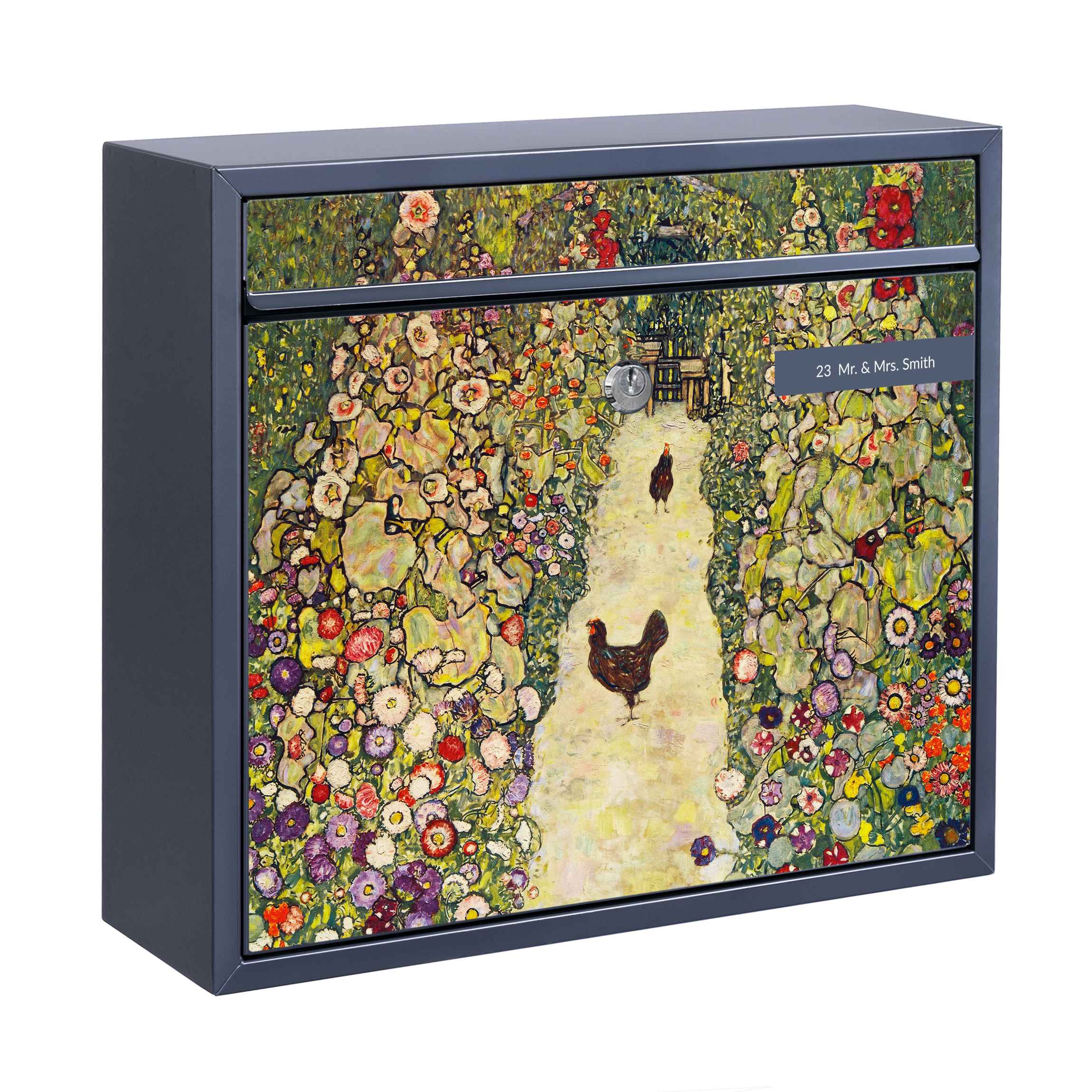 Briefkasten mit eigenem Text Gustav Klimt - Gartenweg mit Hühnern