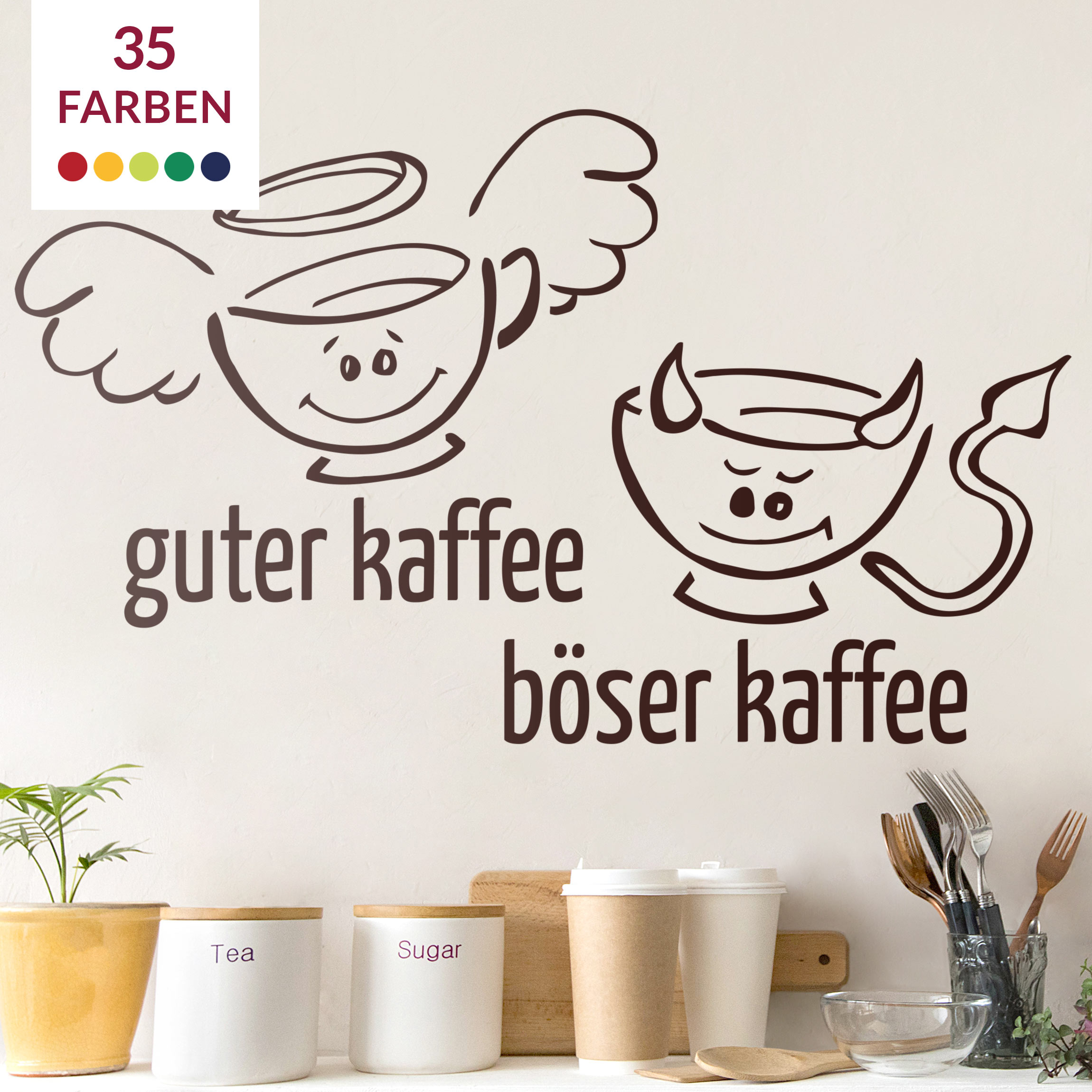 Wandtattoo Guter böser Kaffee
