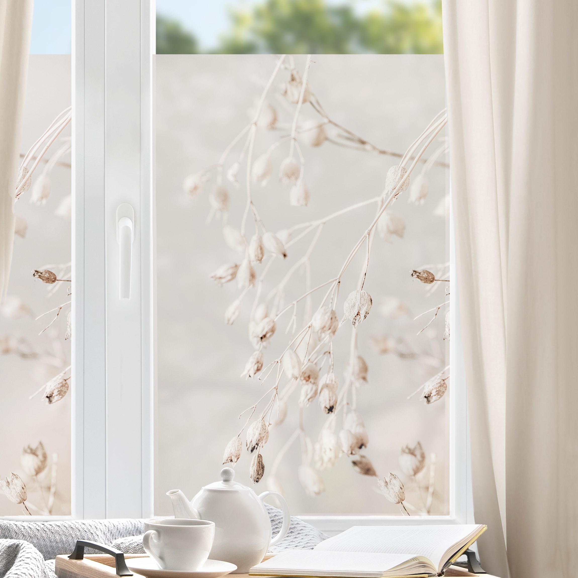 Fensterfolie Hängende Trockenknospen