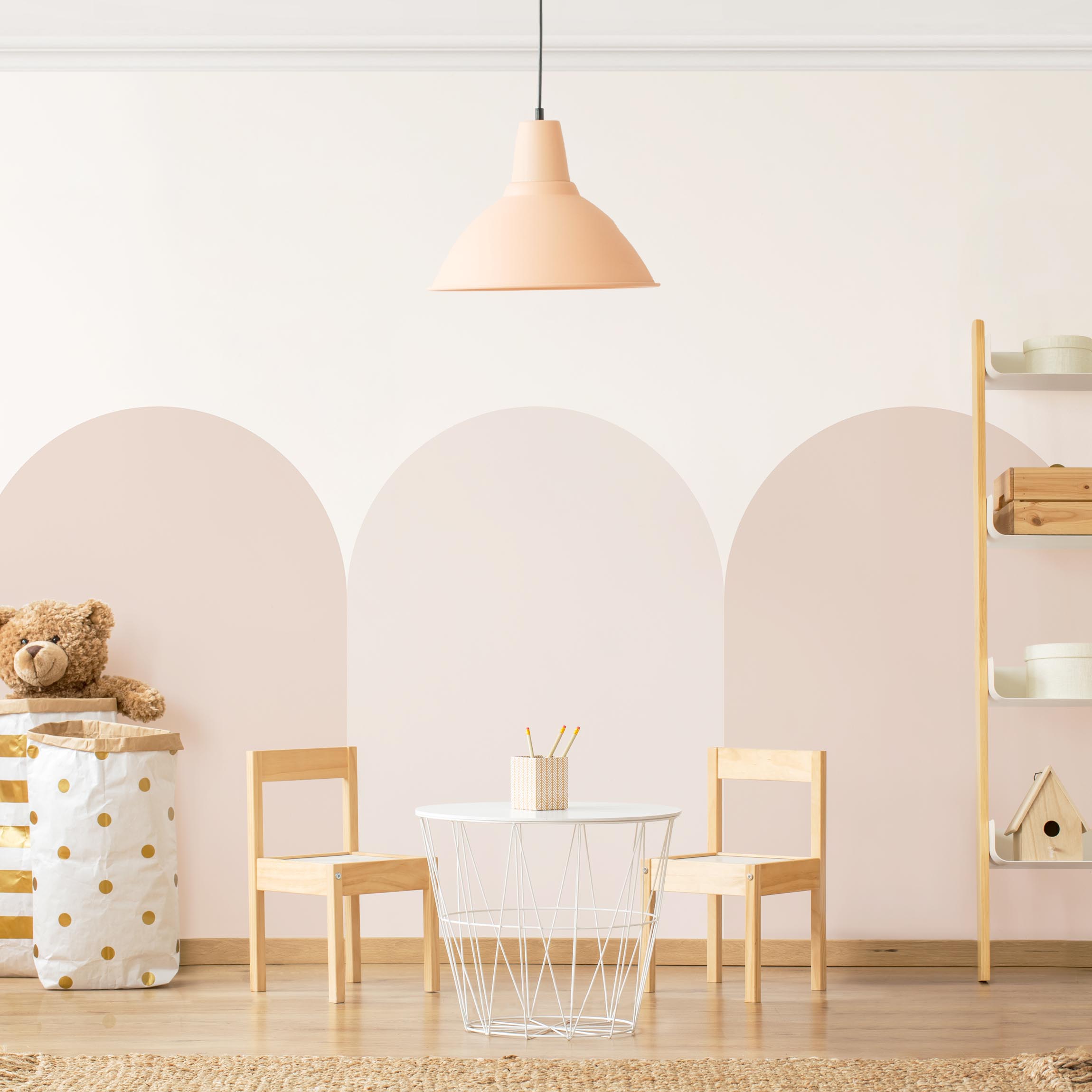 Fototapete Halbkreisbordüre groß beige Mix