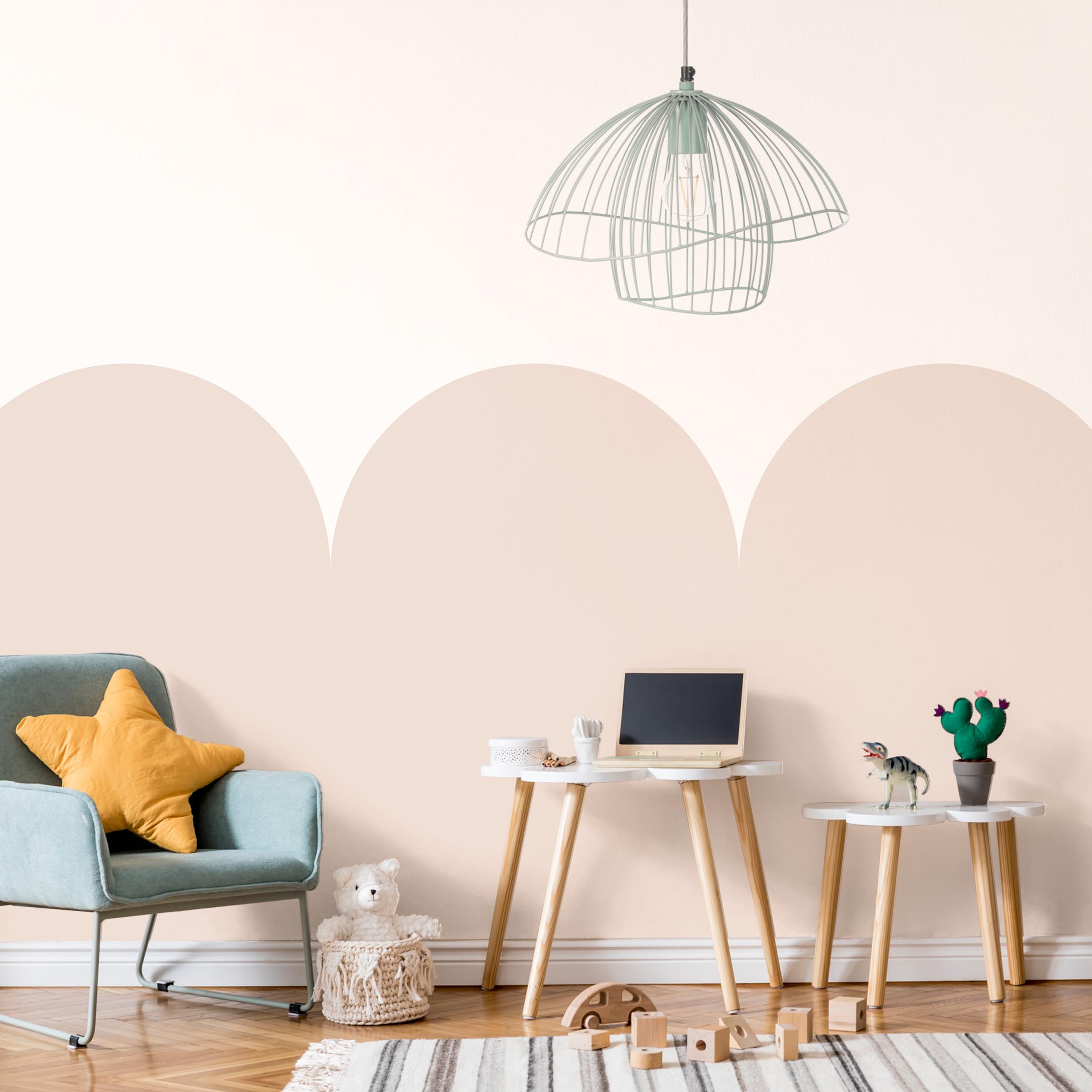 Fototapete Halbkreisbordüre groß beige