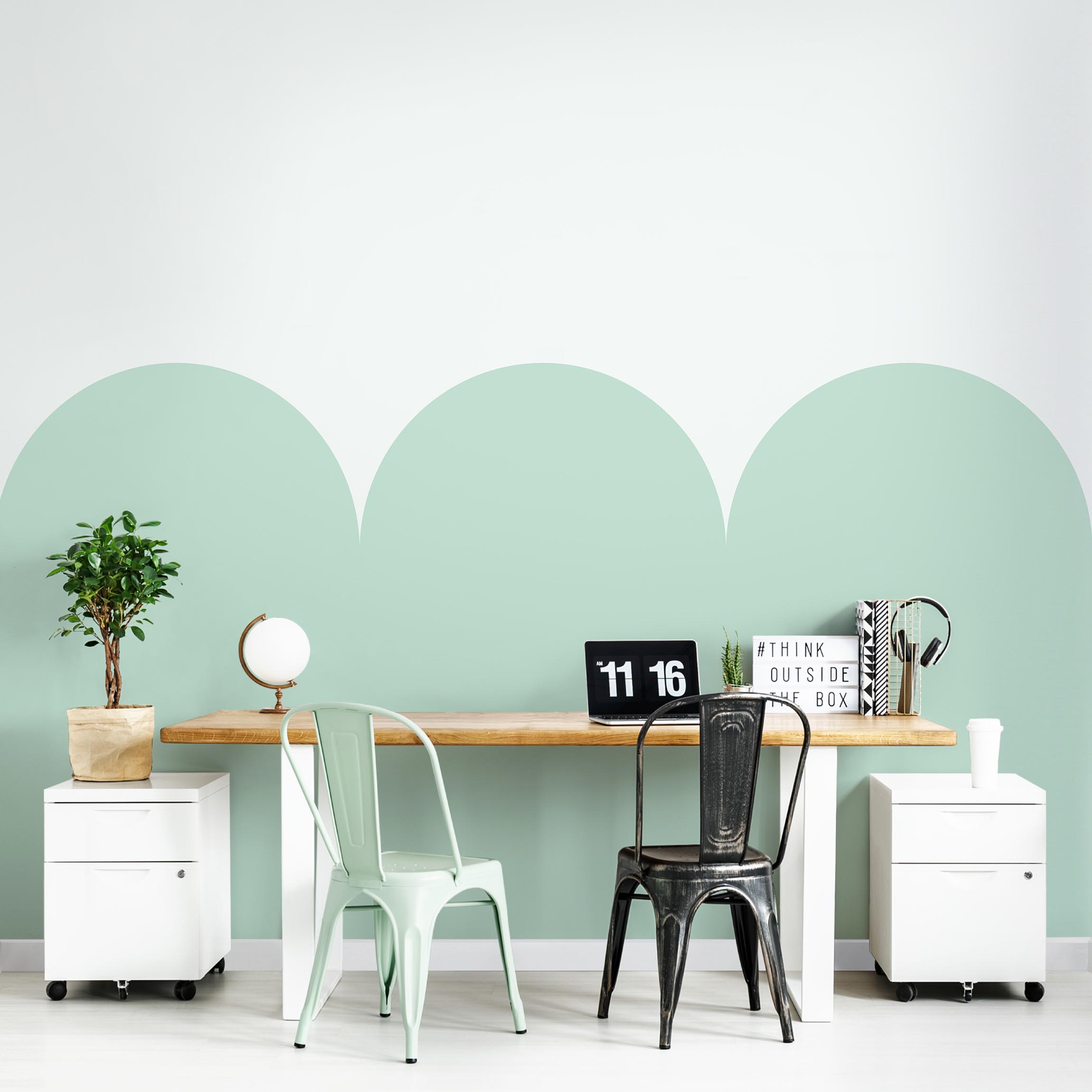 Fototapete Halbkreisbordüre groß grün