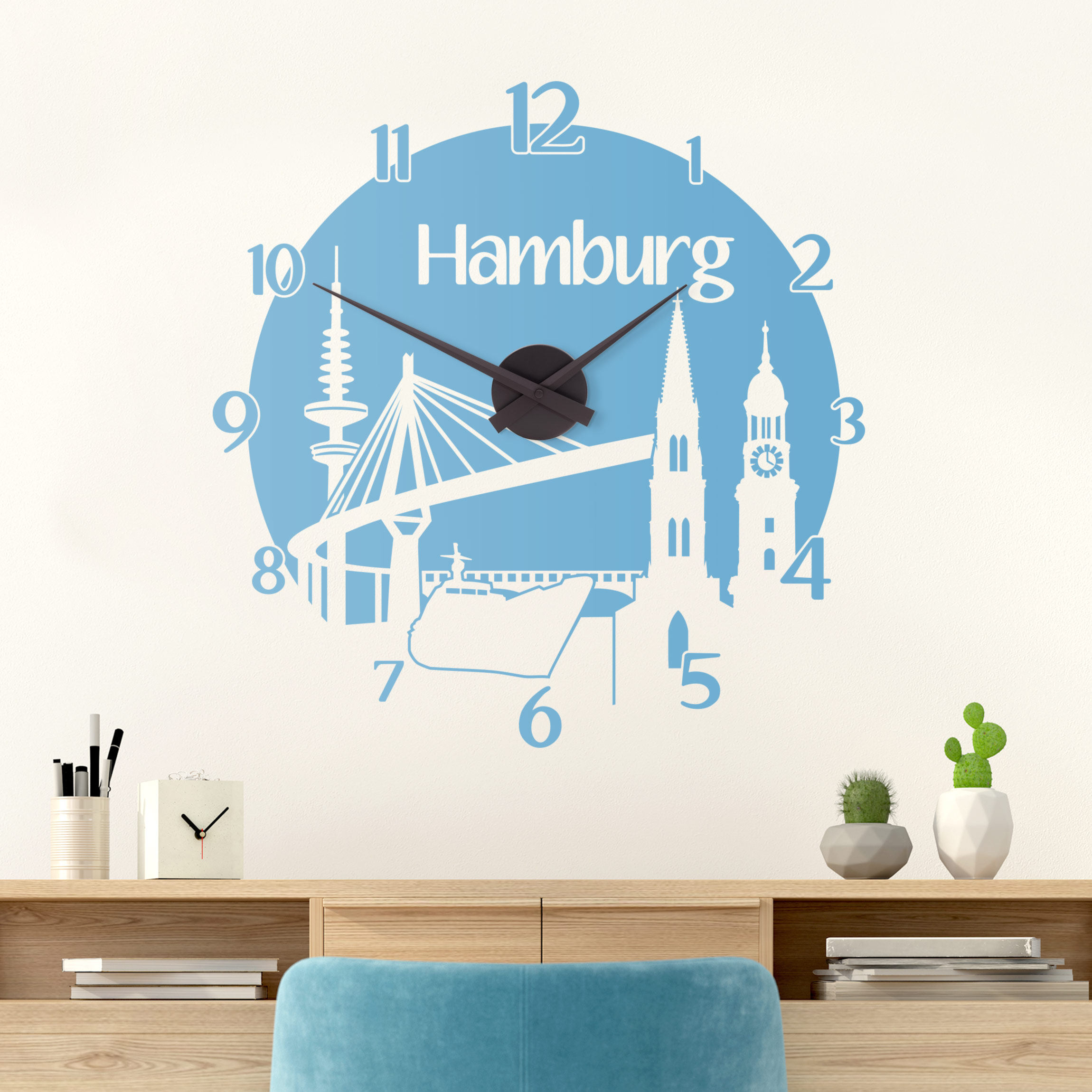 Wandtattoo Hamburg Uhr