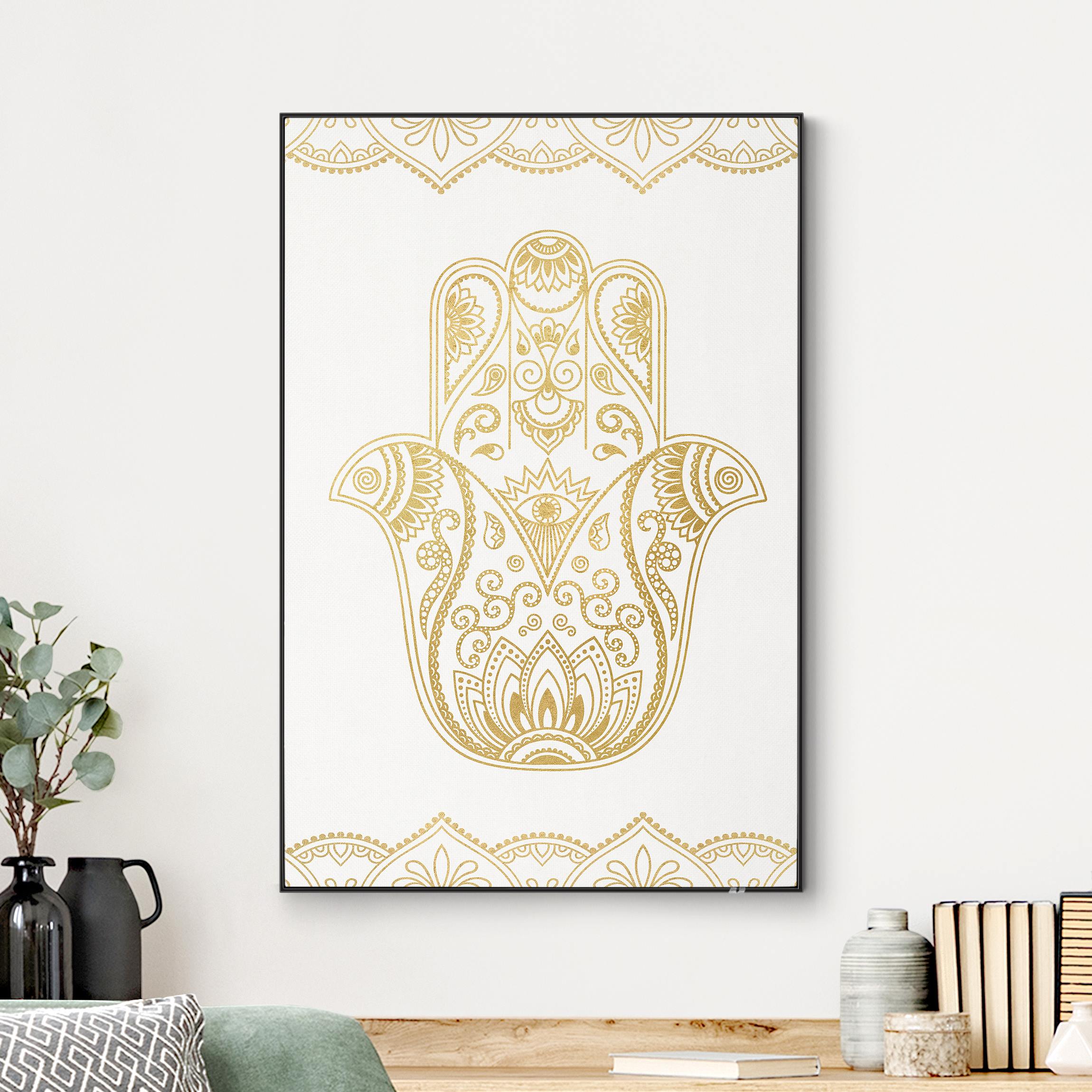Wechselbild Hamsa Hand Illustration weiß gold