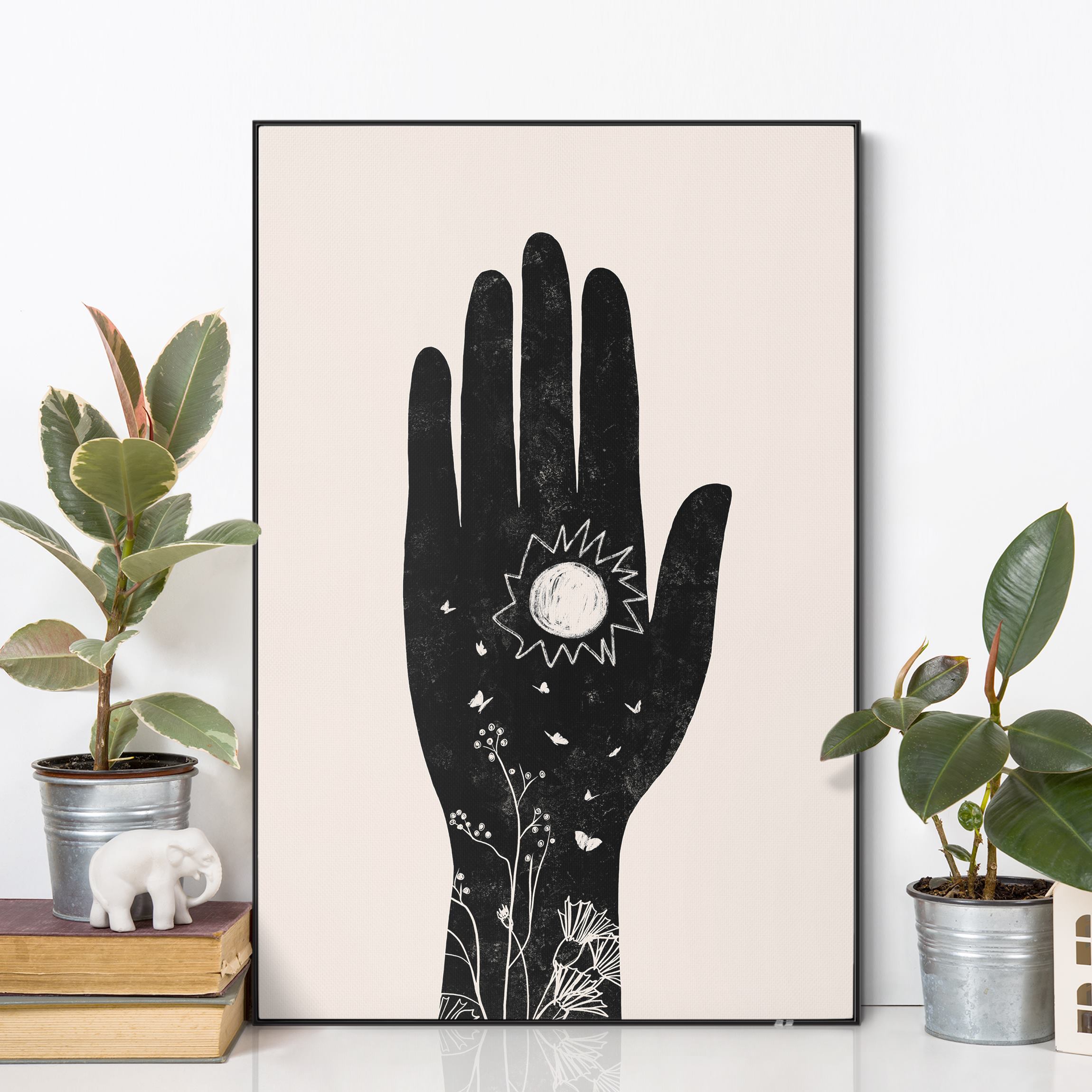 Wechselbild Hand mit Sonne