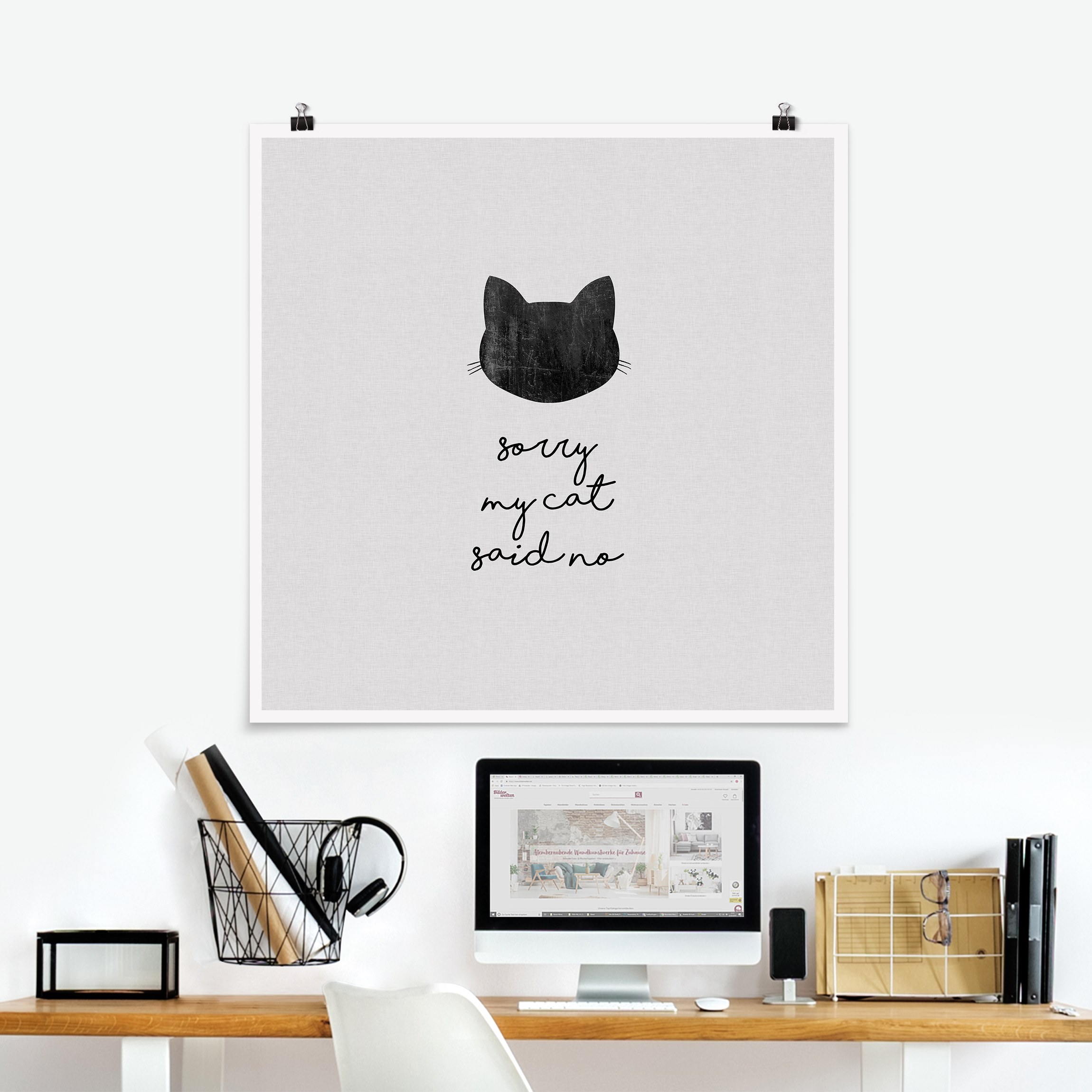 Poster Haustier Zitat Sorry My Cat Said No