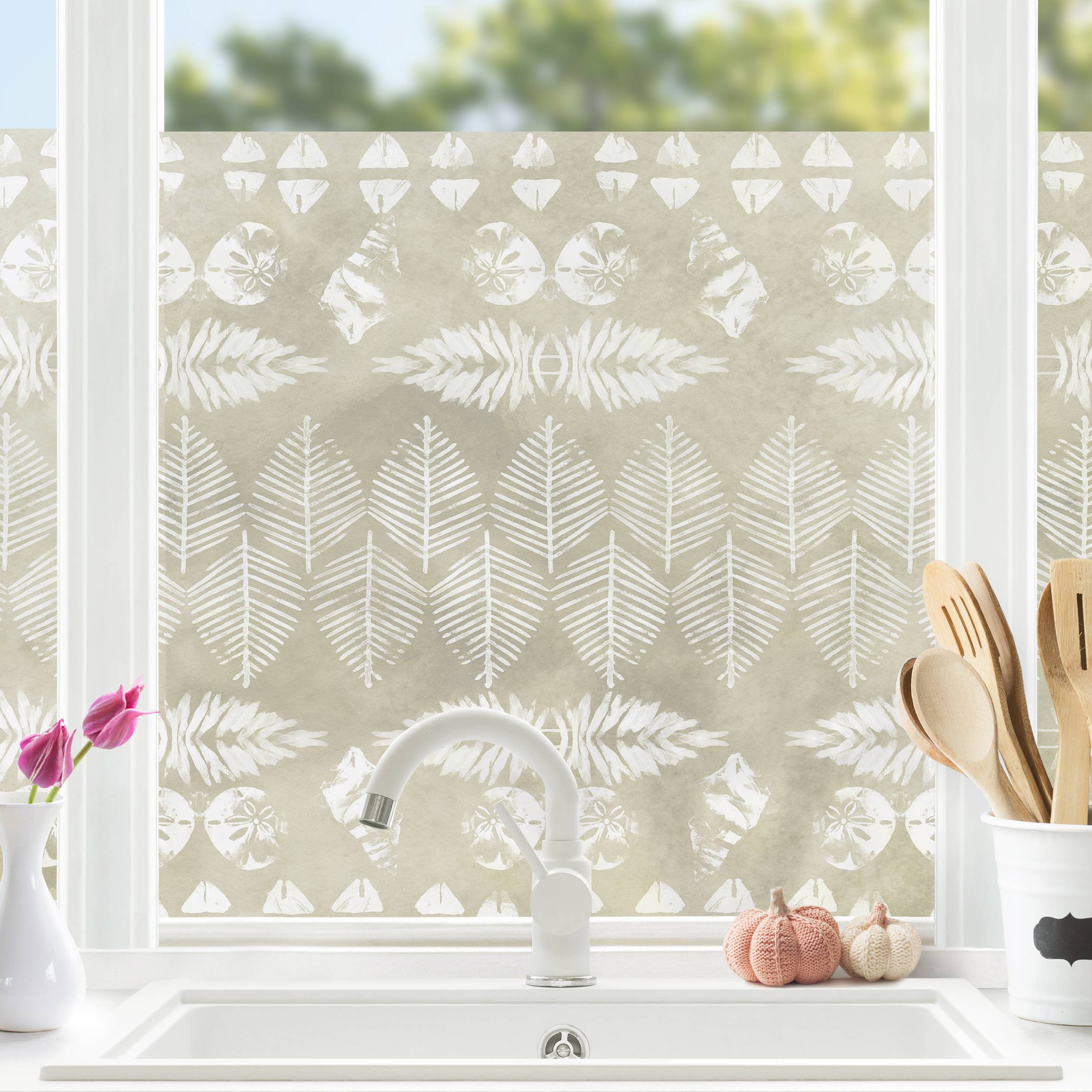 Fensterfolie Helles tropisches Ethnomuster