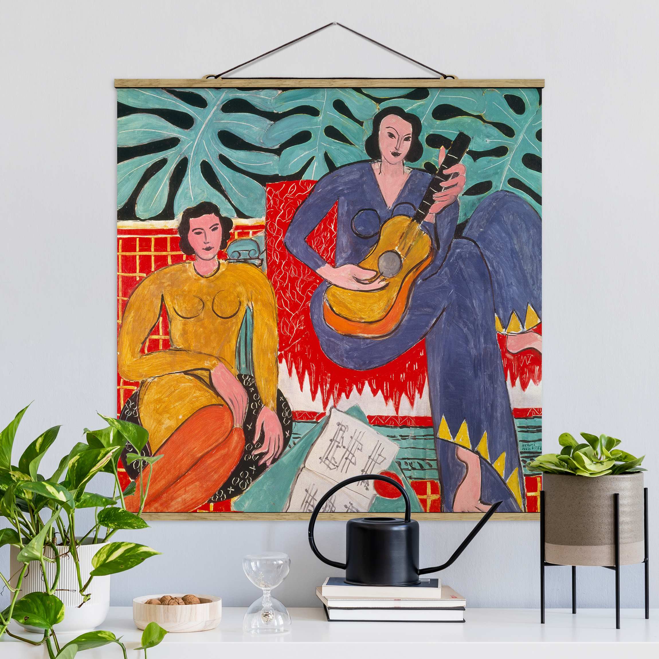 Stoffbild mit Posterleisten Henri Matisse - Die Musik