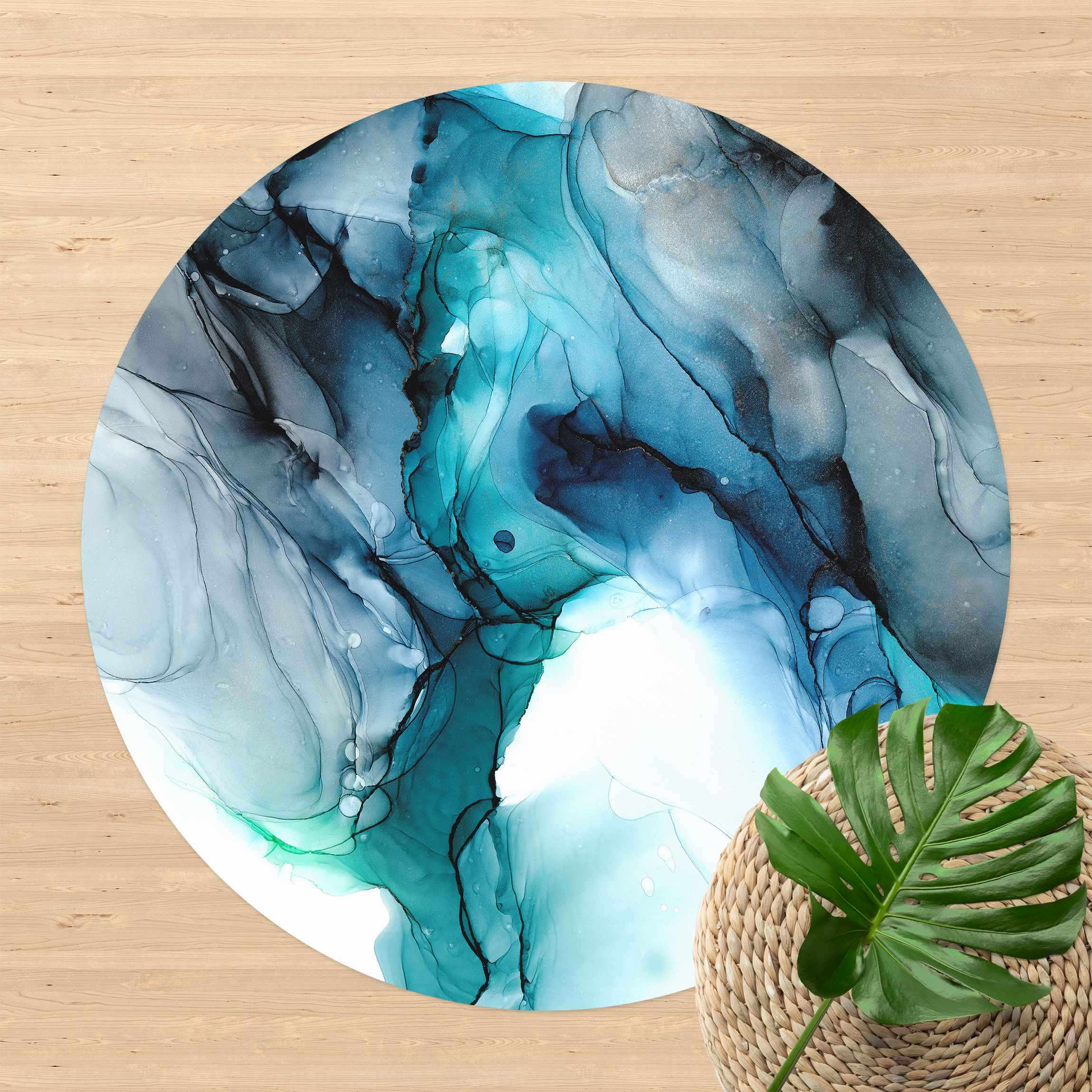 Runder Vinyl-Teppich Herabfallende Regenwolken