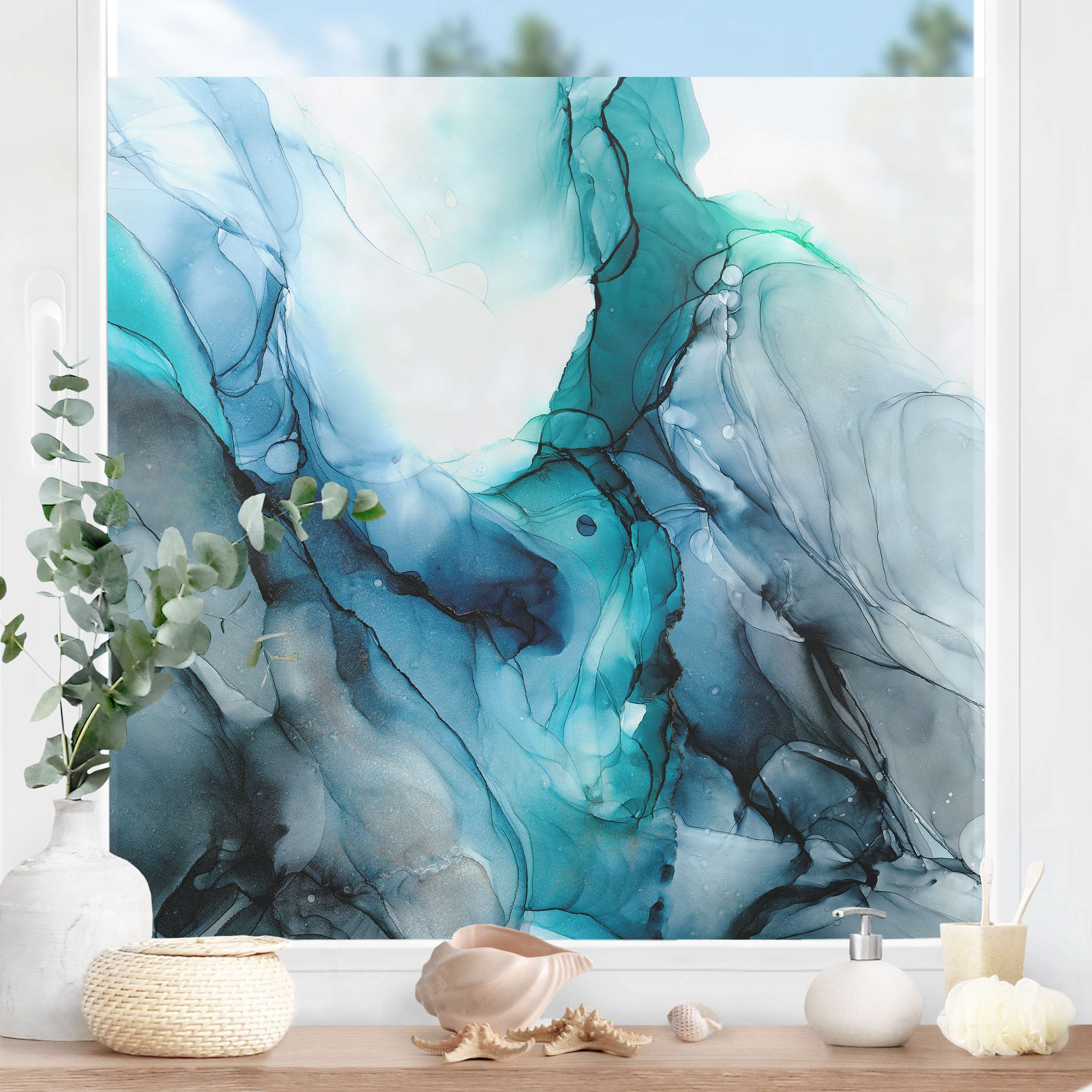 Fensterfolie Herabfallende Regenwolken