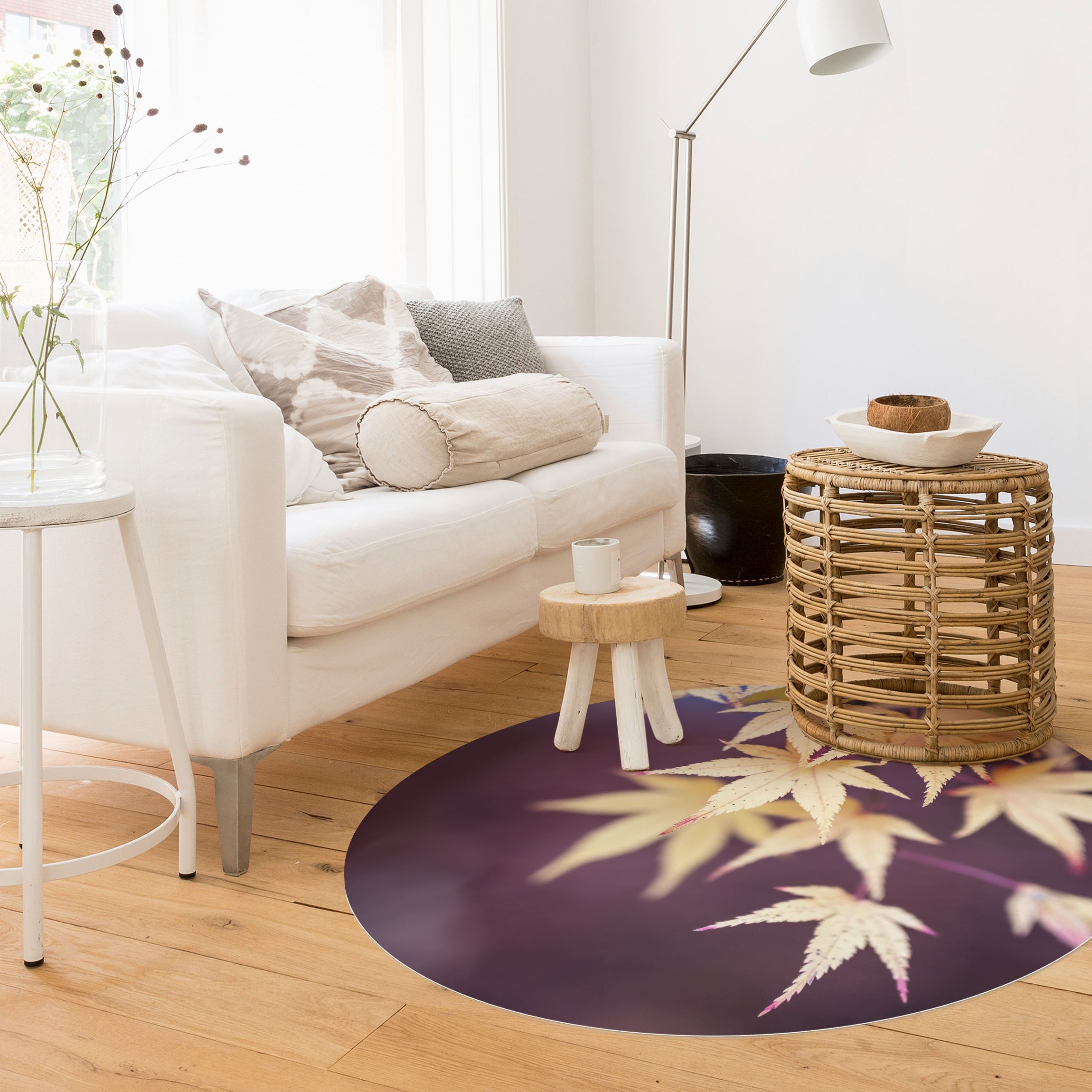 Runder Vinyl-Teppich Herbstlicher Ahorn