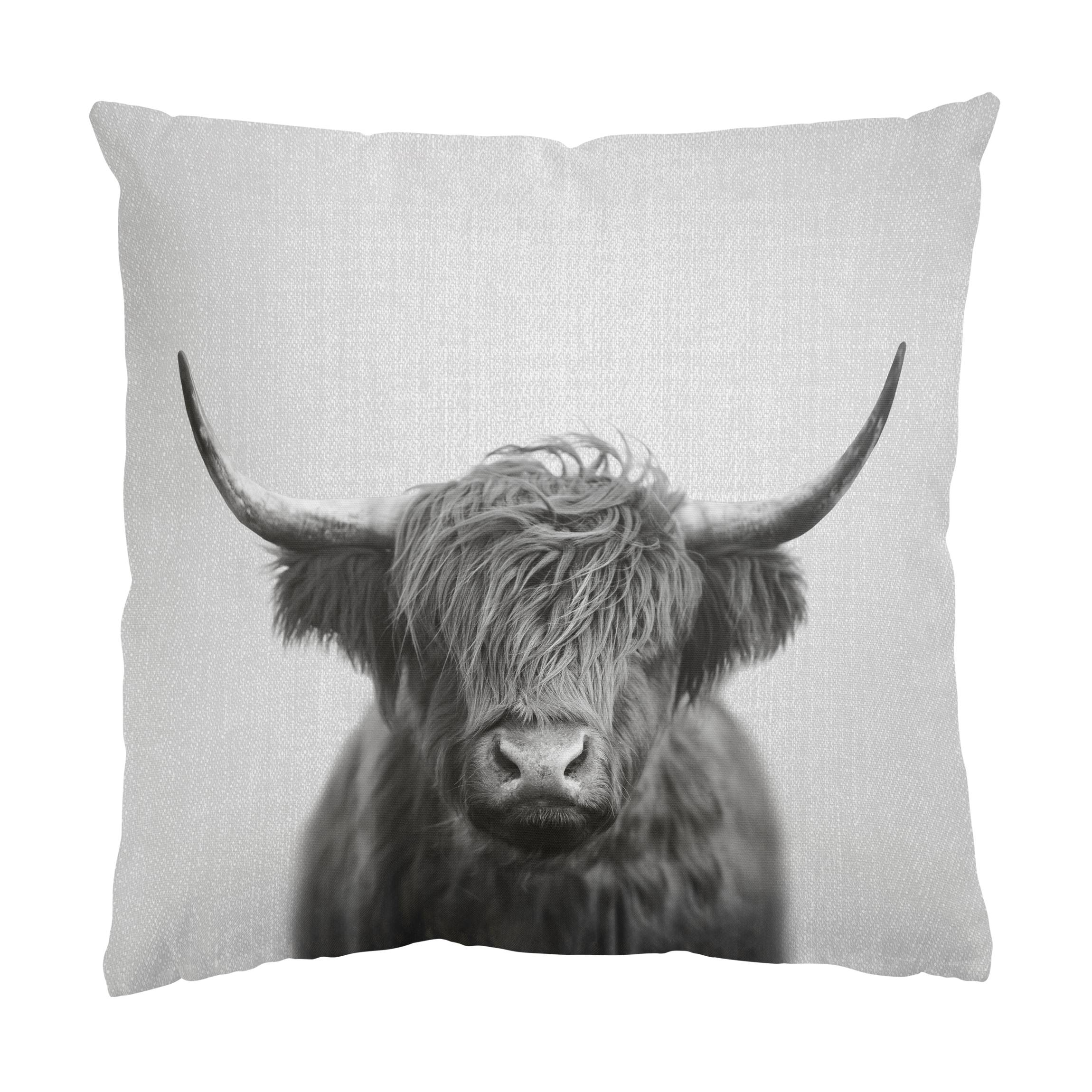 Dekokissen Hochlandrind Harry Schwarz Weiß
