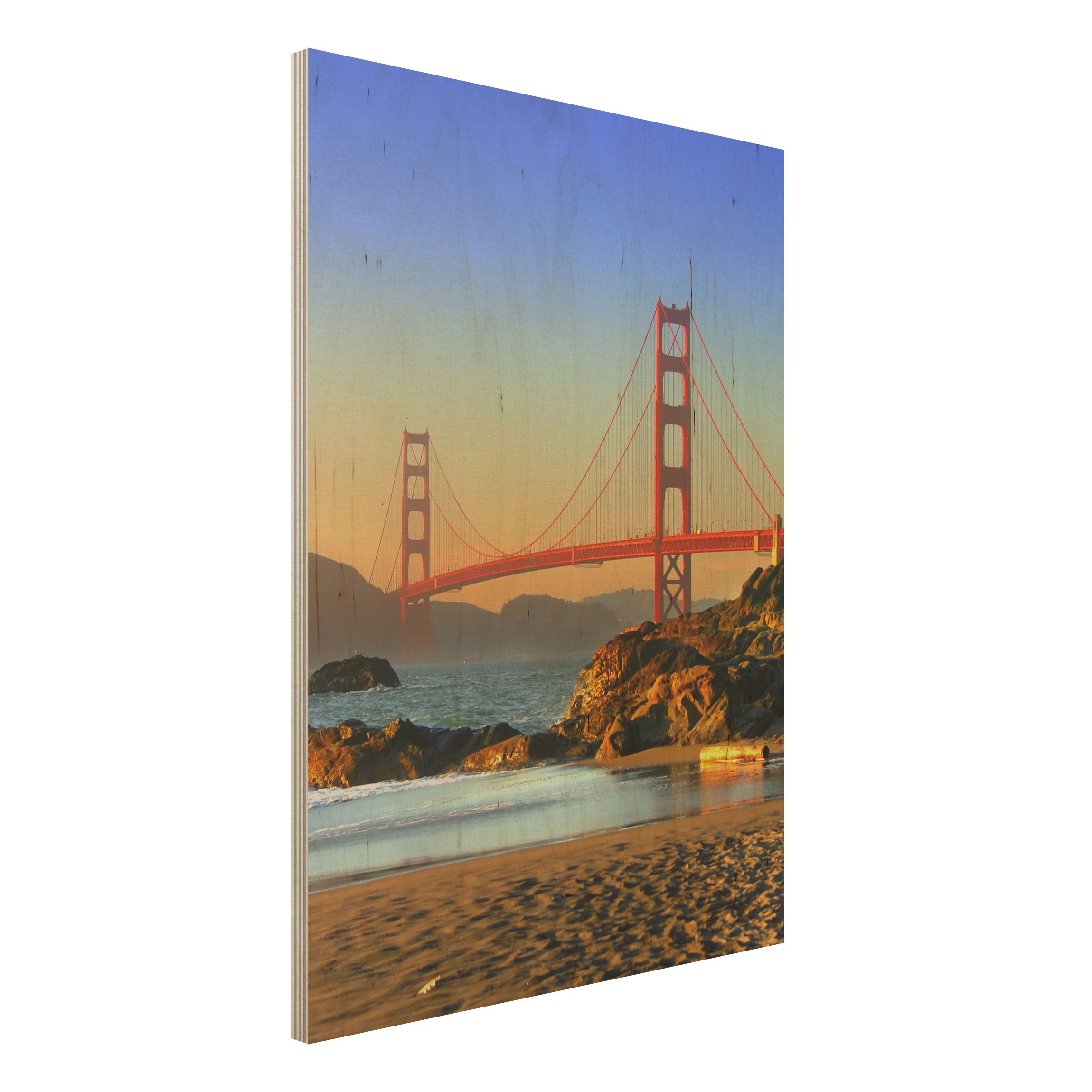 Holzbild - Hochformat 3:4 Baker Beach