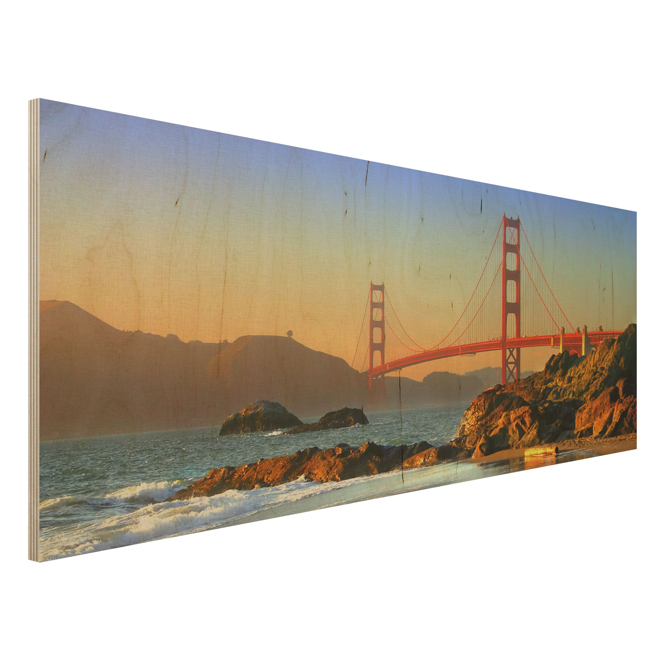 Holzbild - Panorama Baker Beach