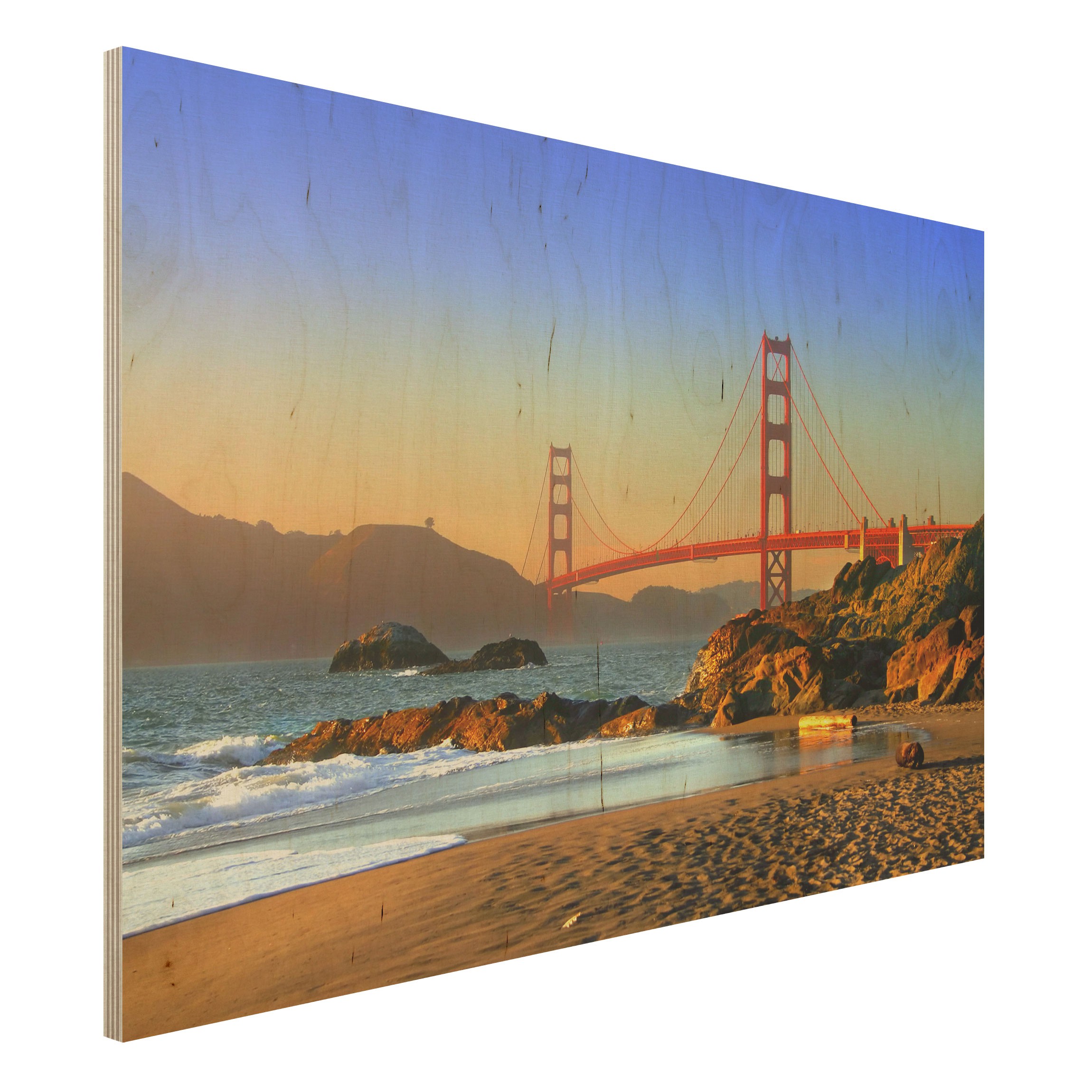 Holzbild - Querformat 3:2 Baker Beach