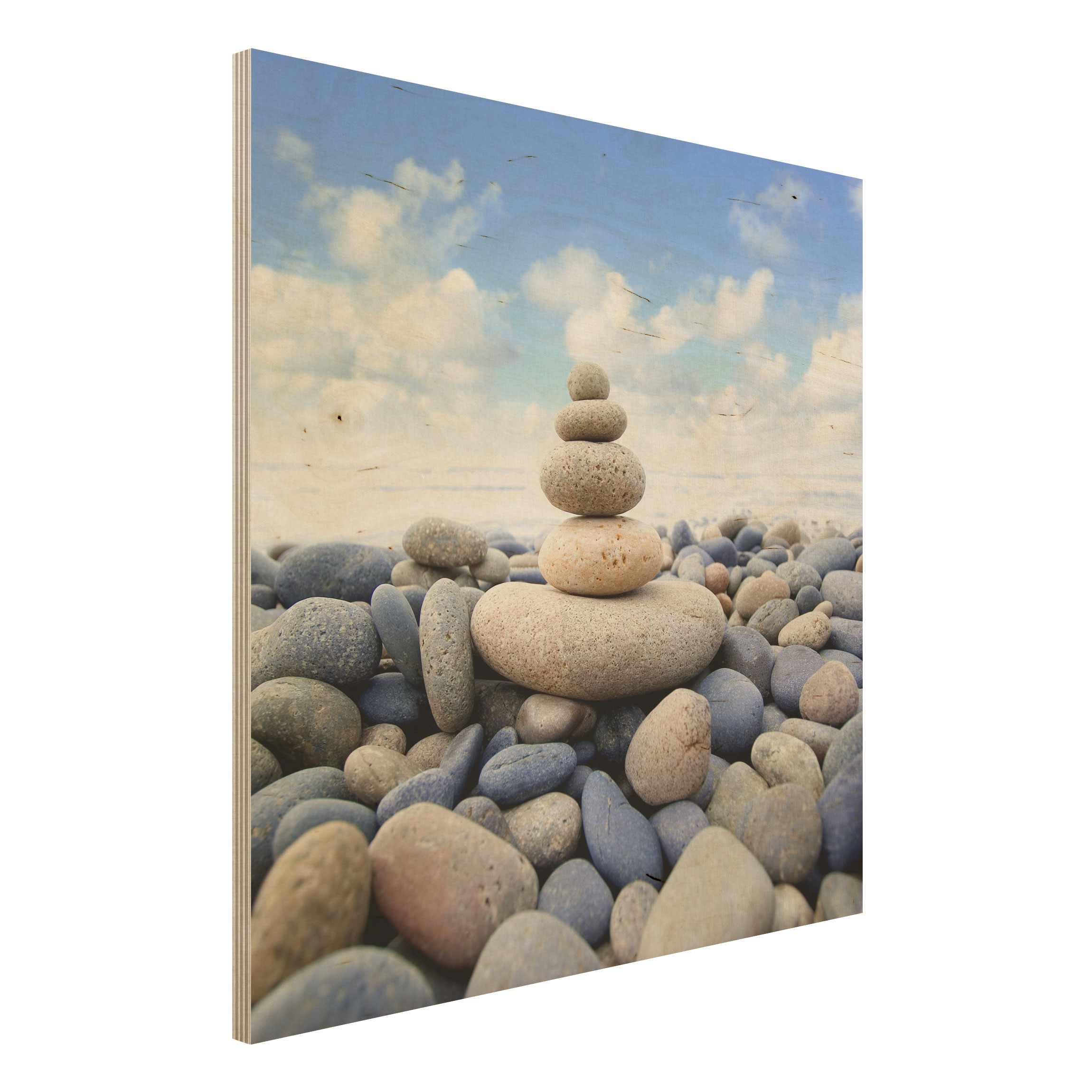 Holzbild - Quadrat Garten Eden