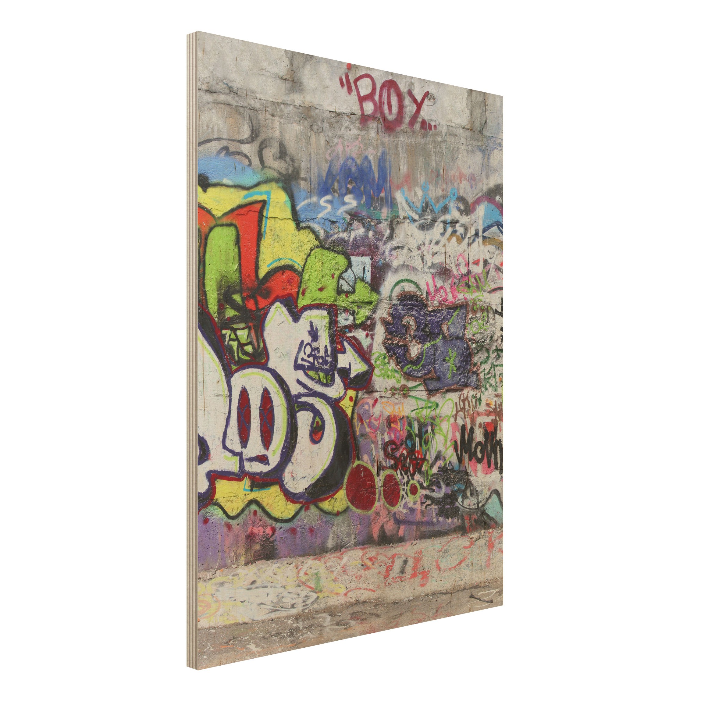 Holzbild - Hochformat 3:4 Graffiti