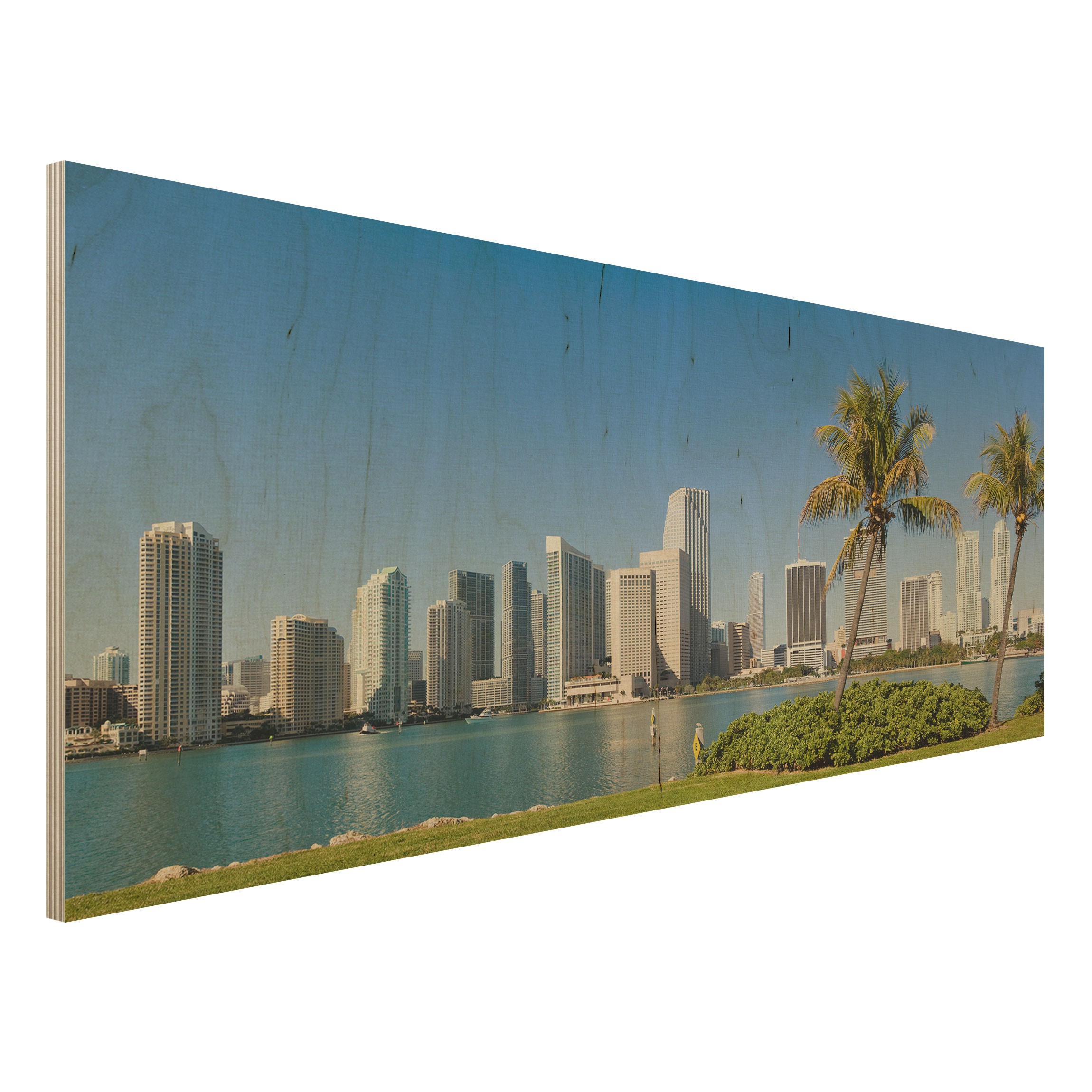 Holzbild Architektur & Skyline Miami Beach Skyline