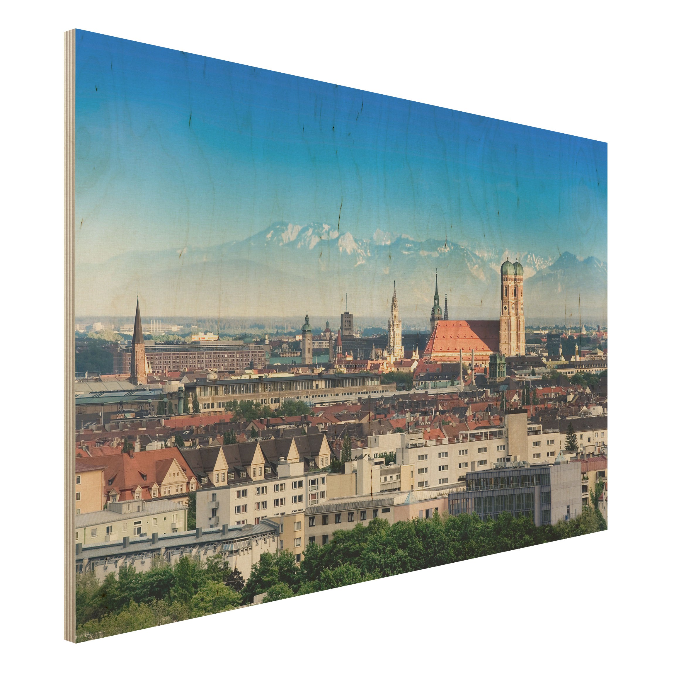 Holzbild - Querformat 3:2 München