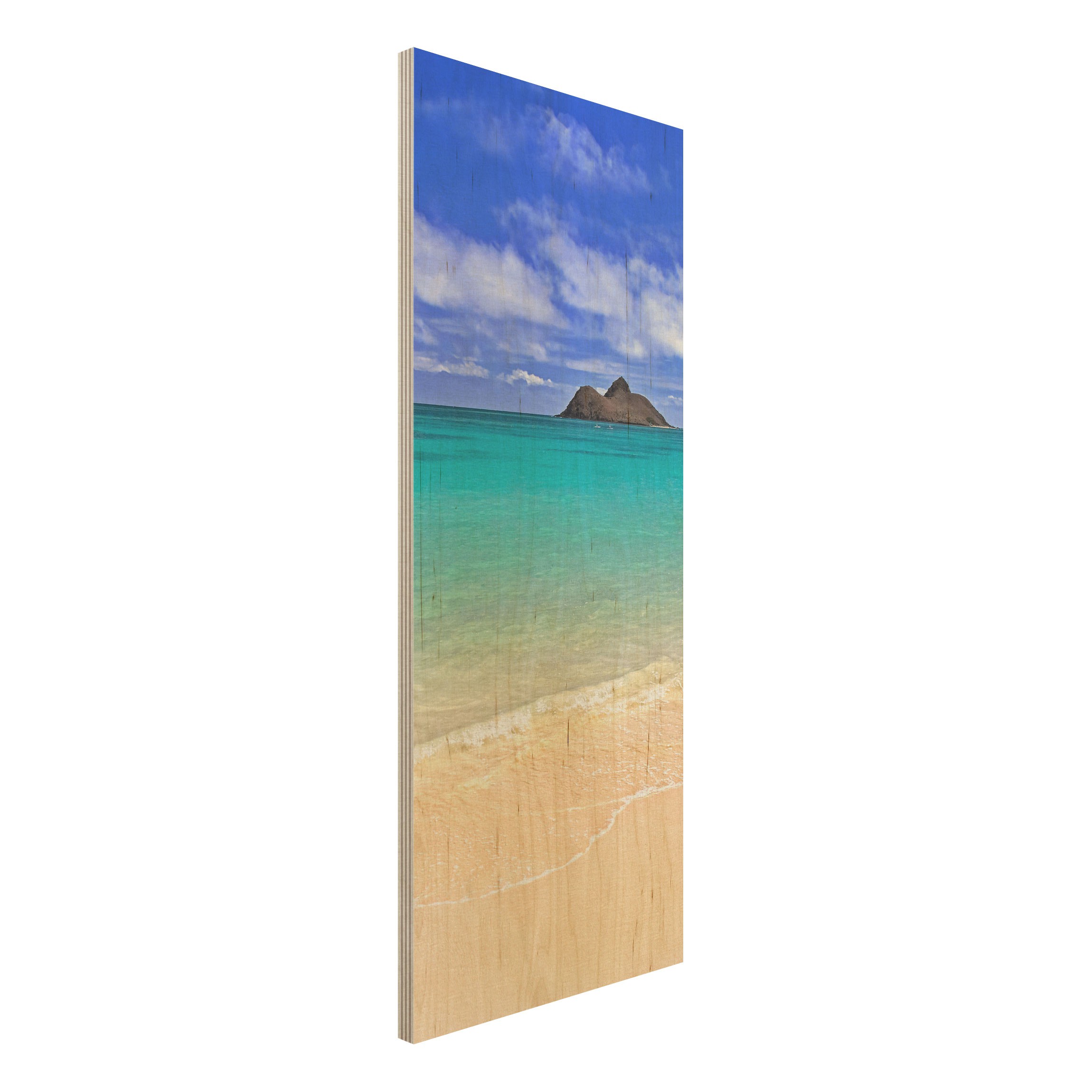 Holzbild - Hochformat Schmal Paradise Beach