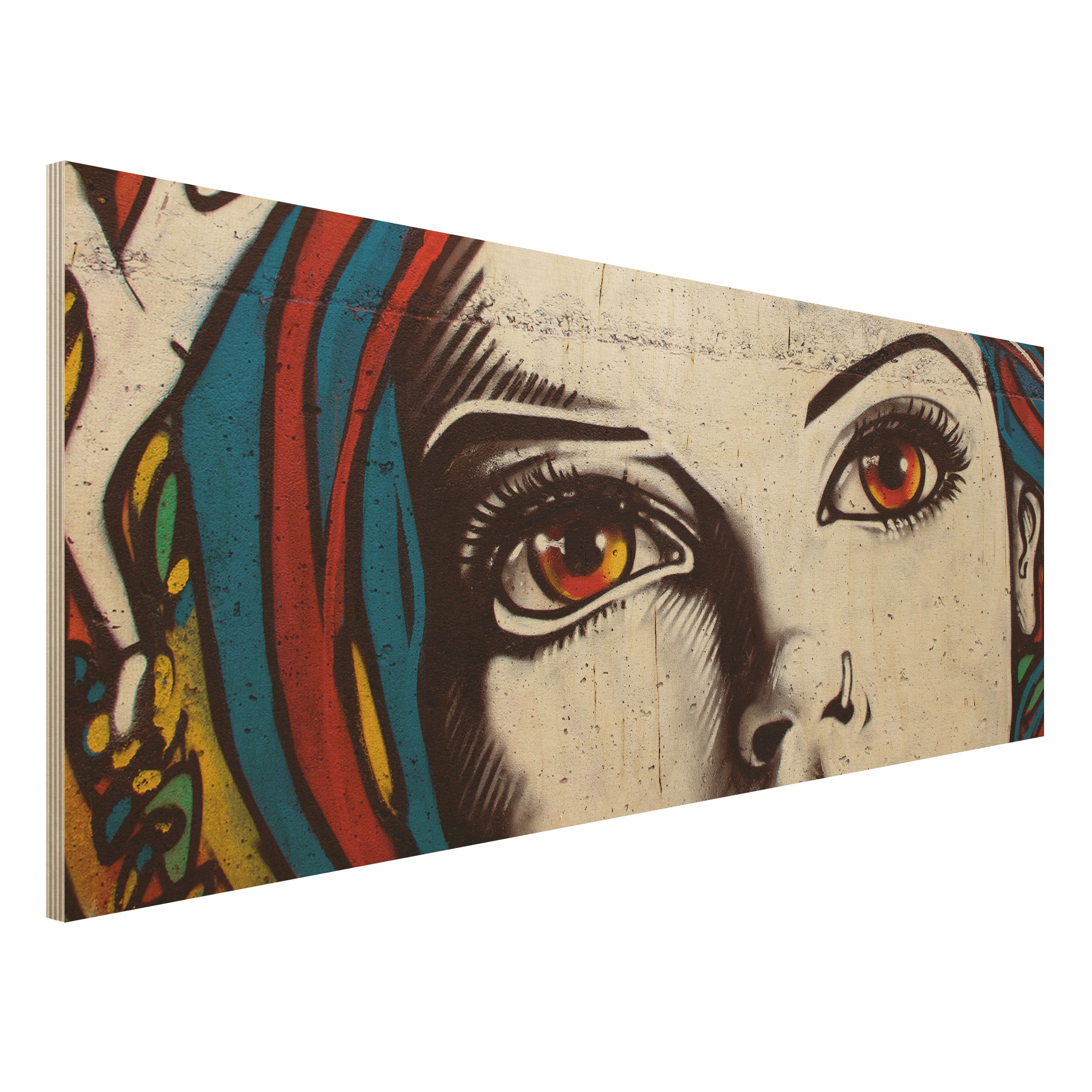 Holzbild - Panorama Punk Graffiti