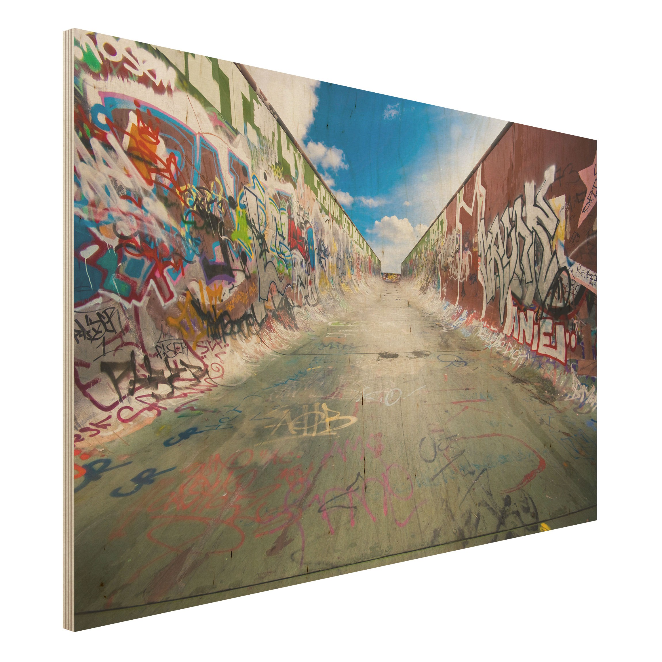 Holzbild - Querformat 3:2 Skate Graffiti