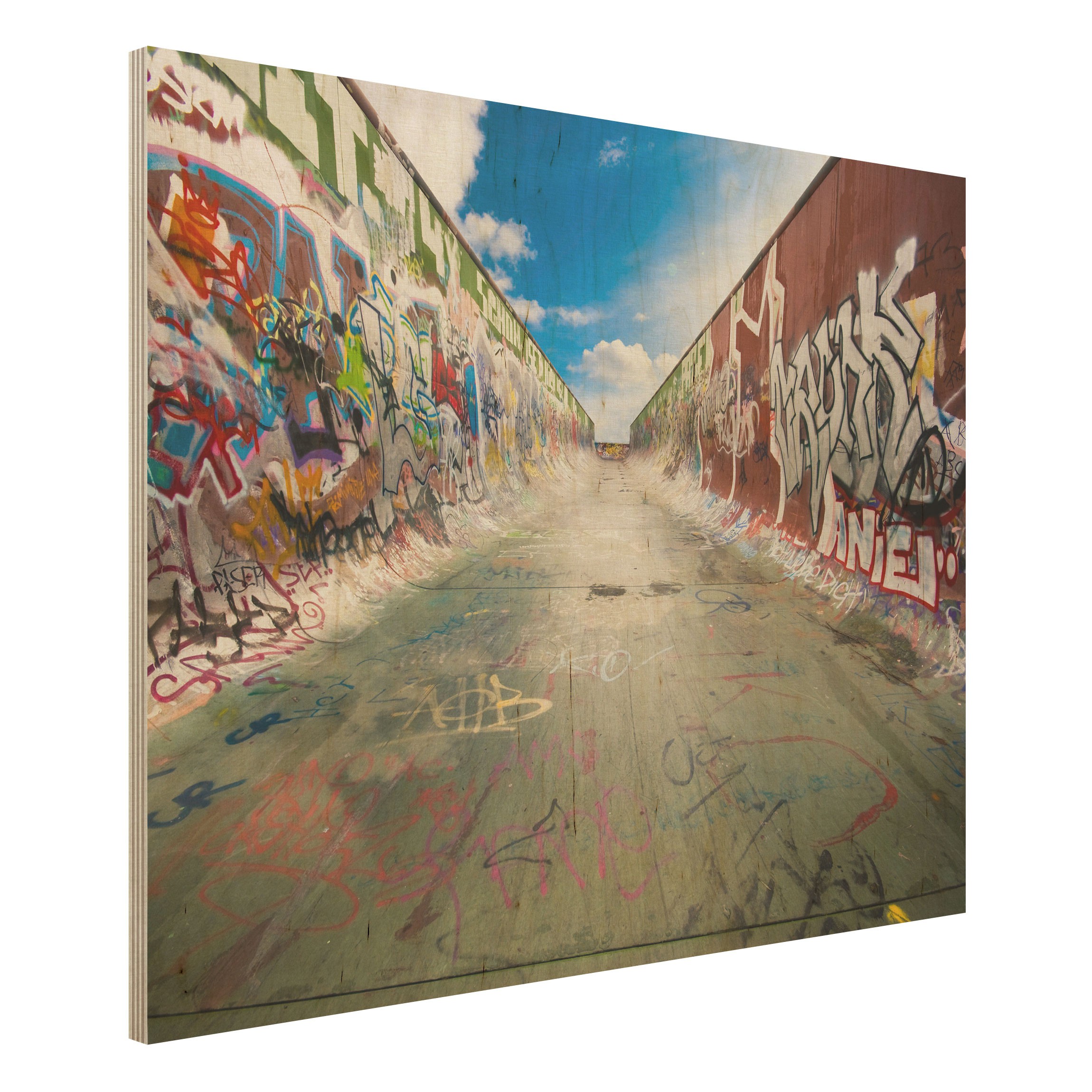 Holzbild - Querformat 4:3 Skate Graffiti
