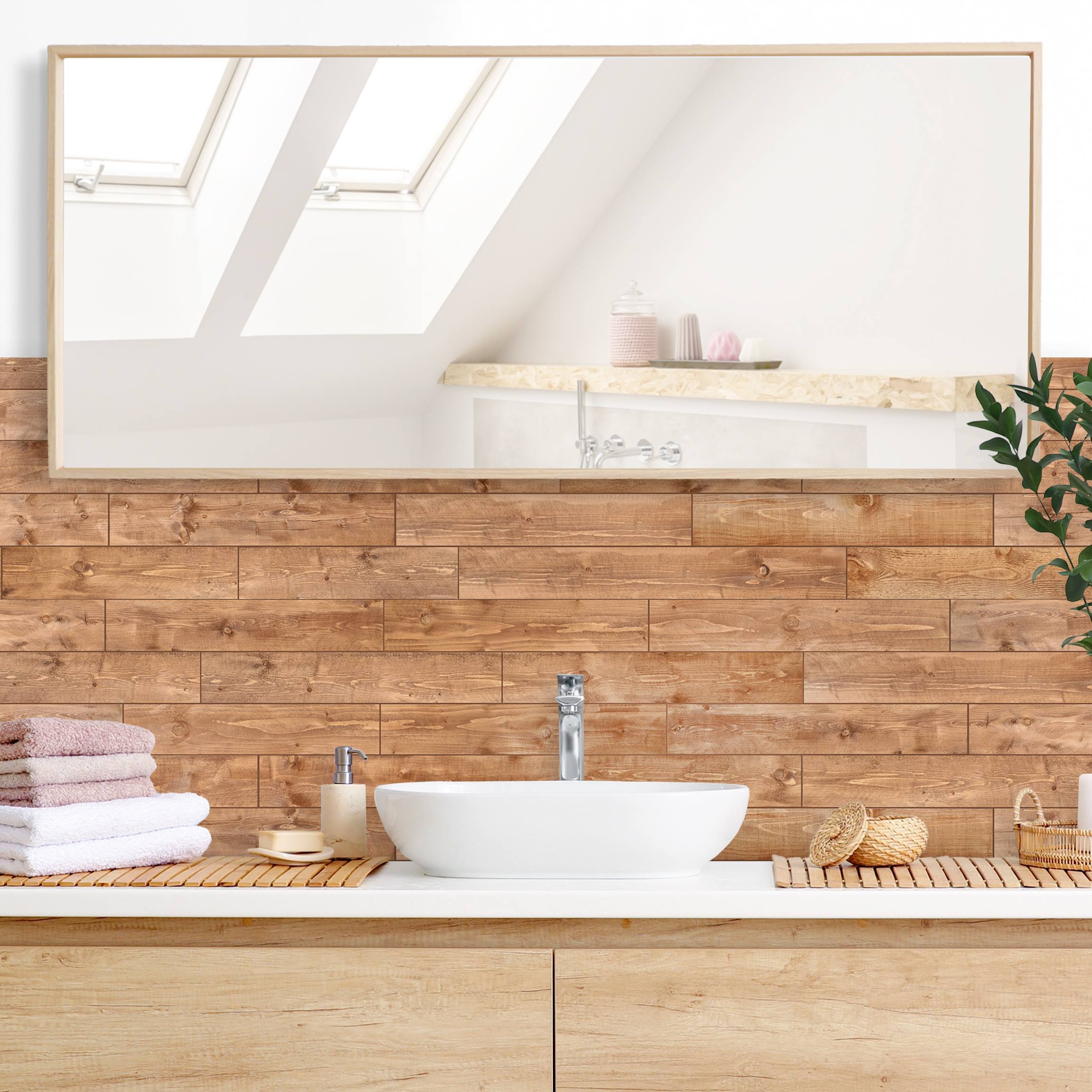 Wandverkleidung Bad Holzparkett